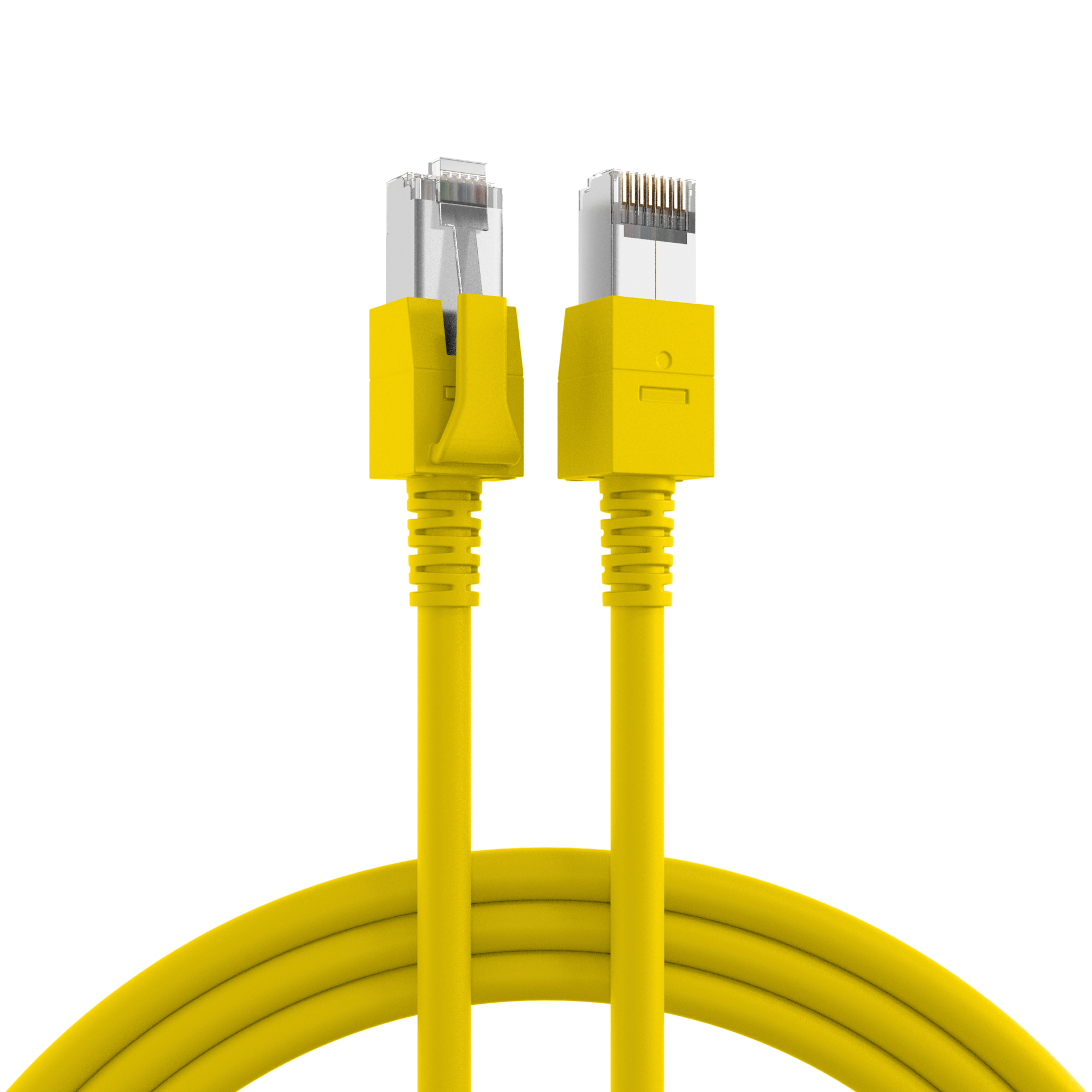 RJ45 Patch Cord Cat.6A S/FTP FRNC VC LED yellow 0,5m