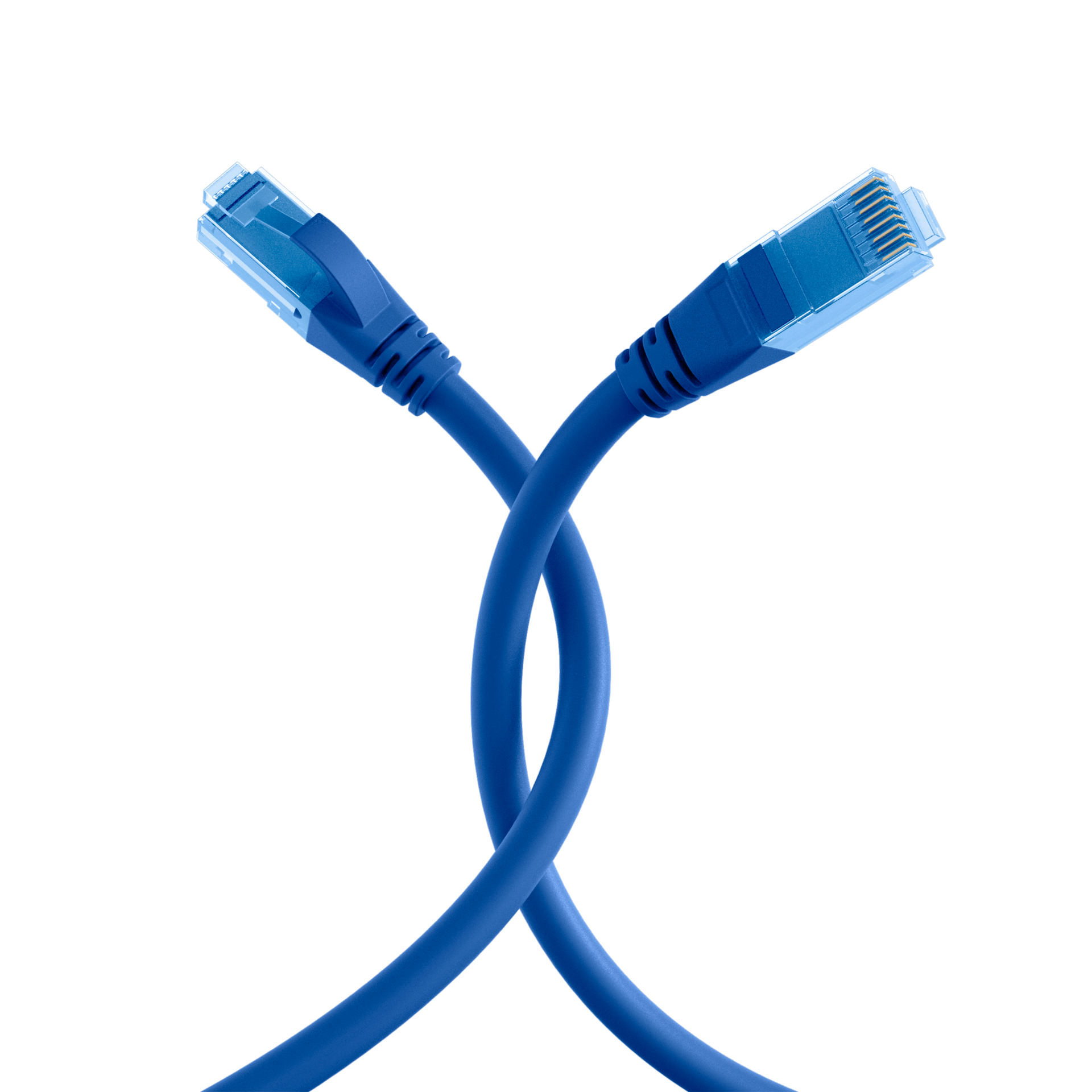 RJ45 Patchkabel Cat.6A U/UTP LSZH  Premium 500MHz blau 0,15m
