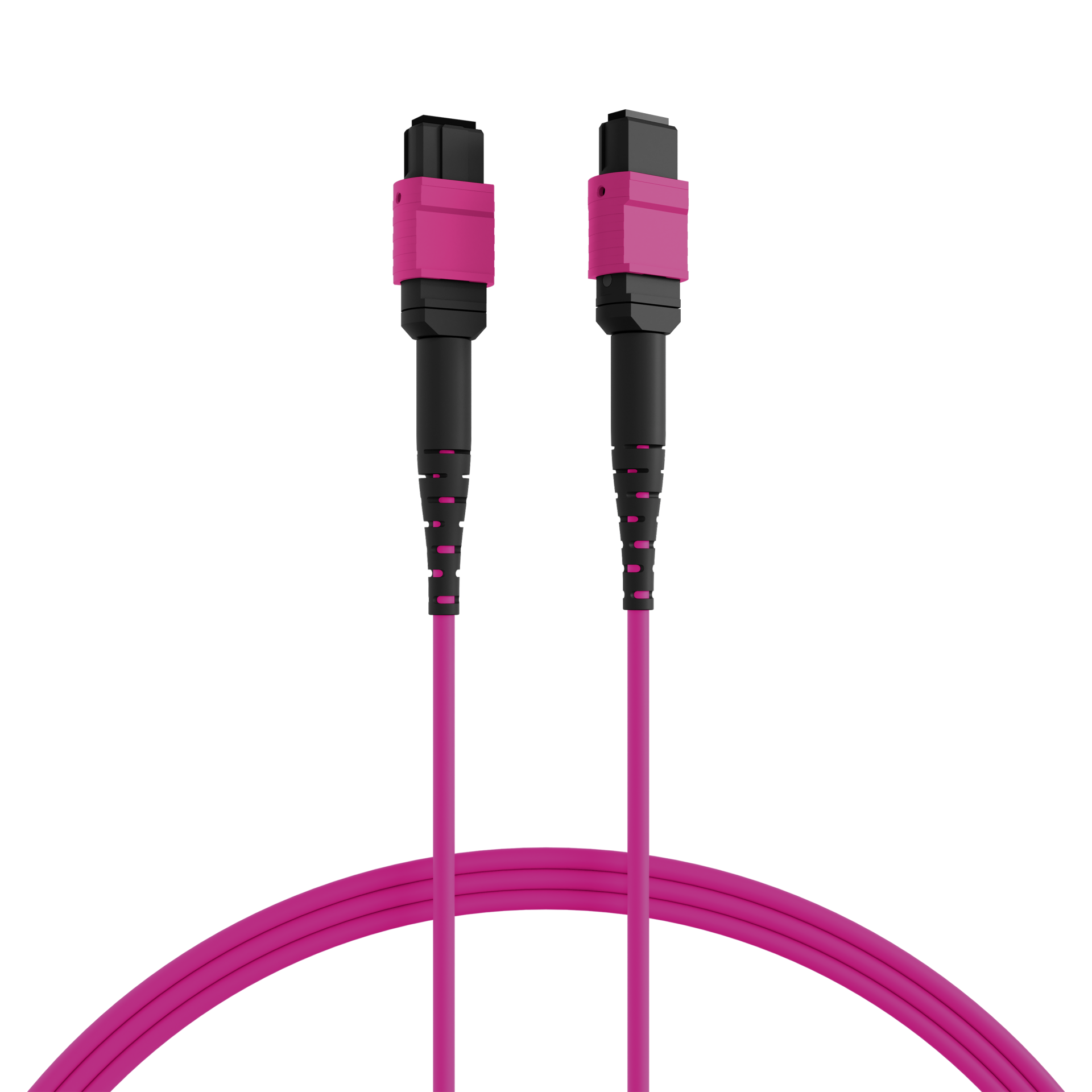 MTP®(F)-MTP®(F) Patch cable OM4 12 fibers Typ B LSZH erica-violet 5m