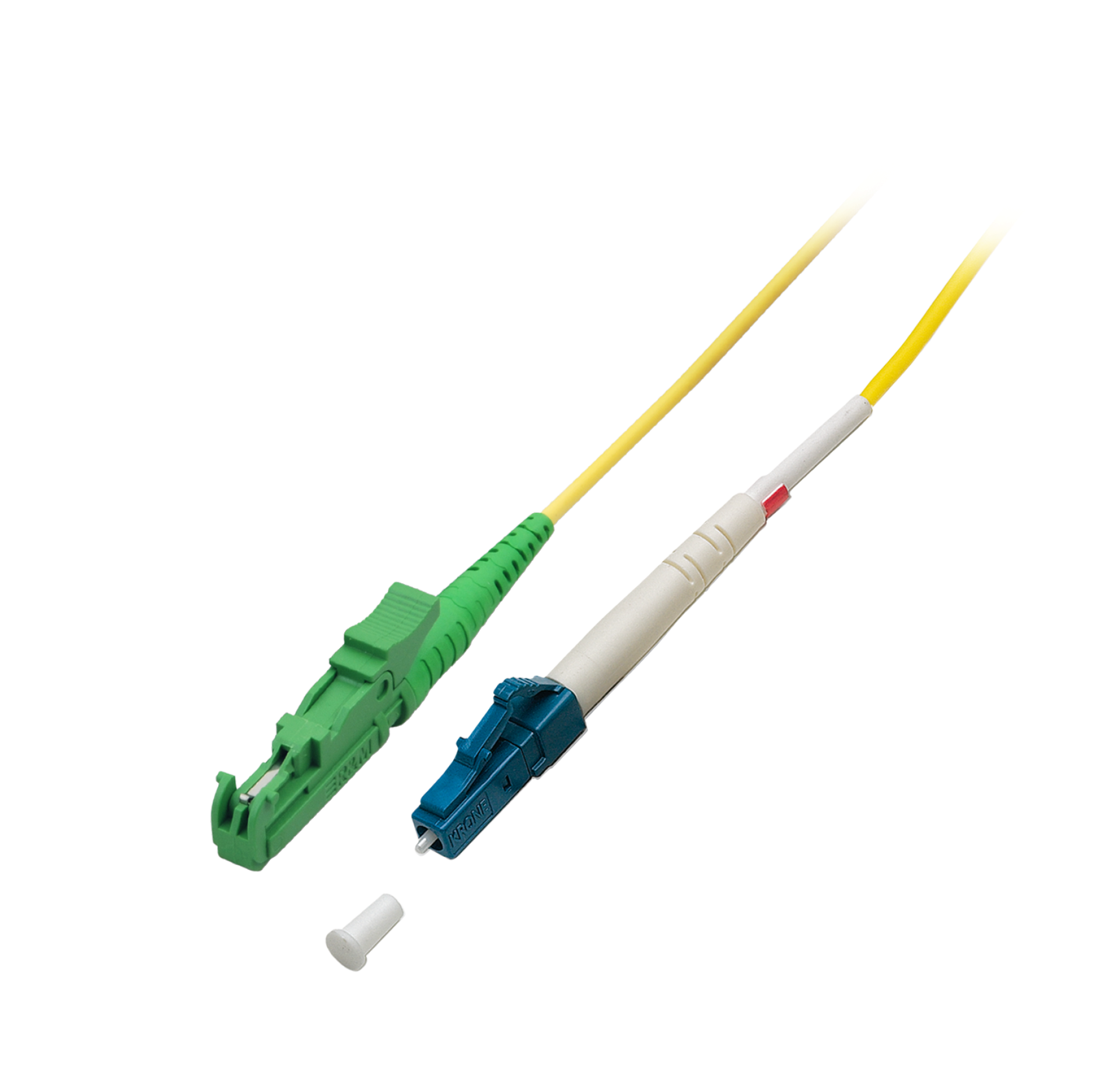 Simplex patch cable E2000/APC-LC OS2 G657A1 15m LSZH 3mm yellow
