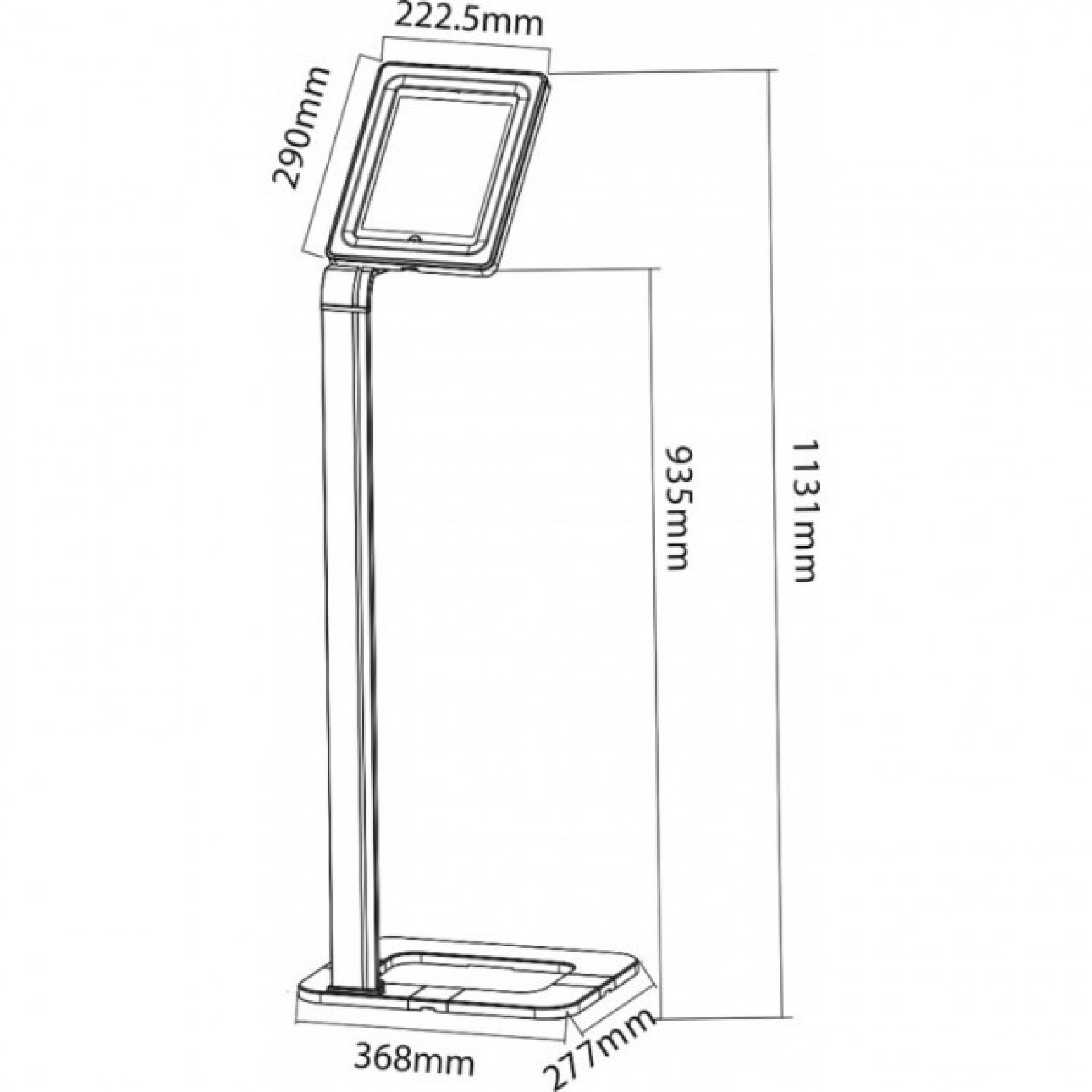 Floor stand for iPad/Tablet 9.7"-10.1", with Safety Lock