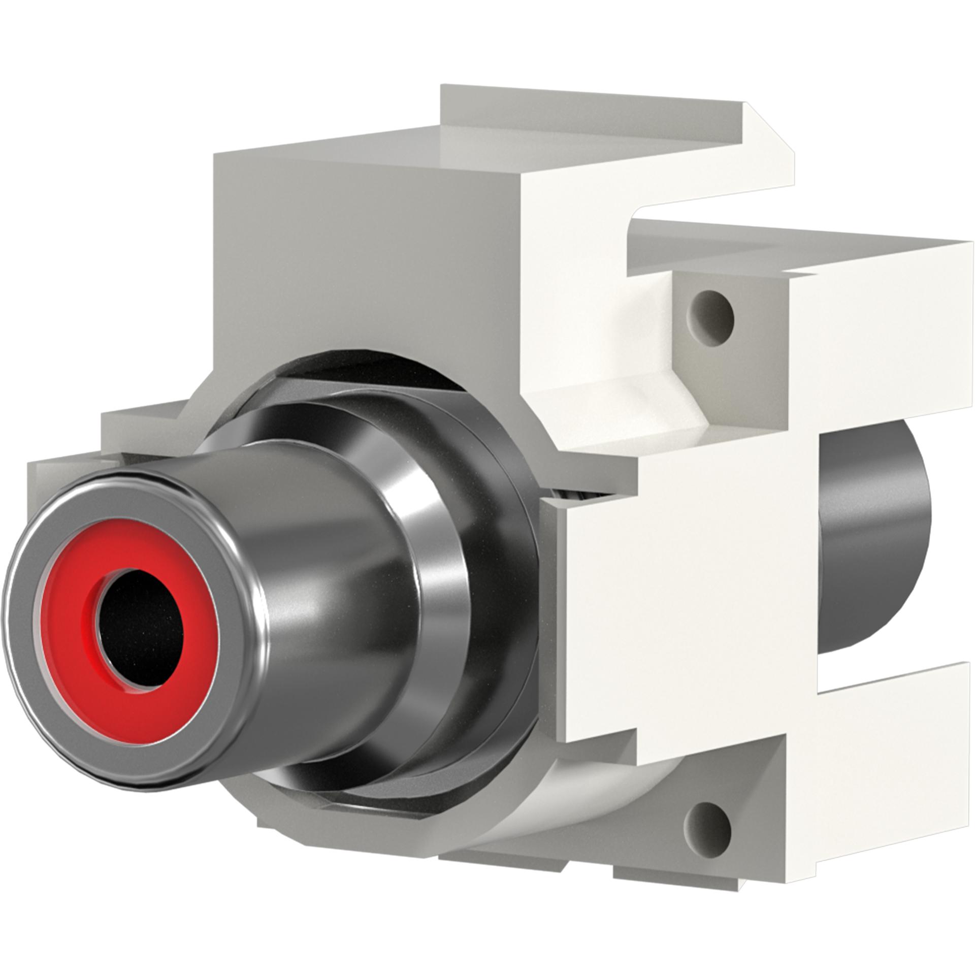 Keystone Einbauadapter Cinch weiß, roter Ring