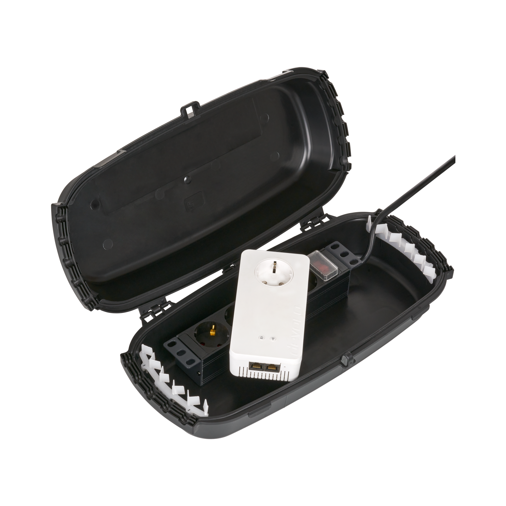 Outdoor box IP54 foldable black recycled plastic lockable