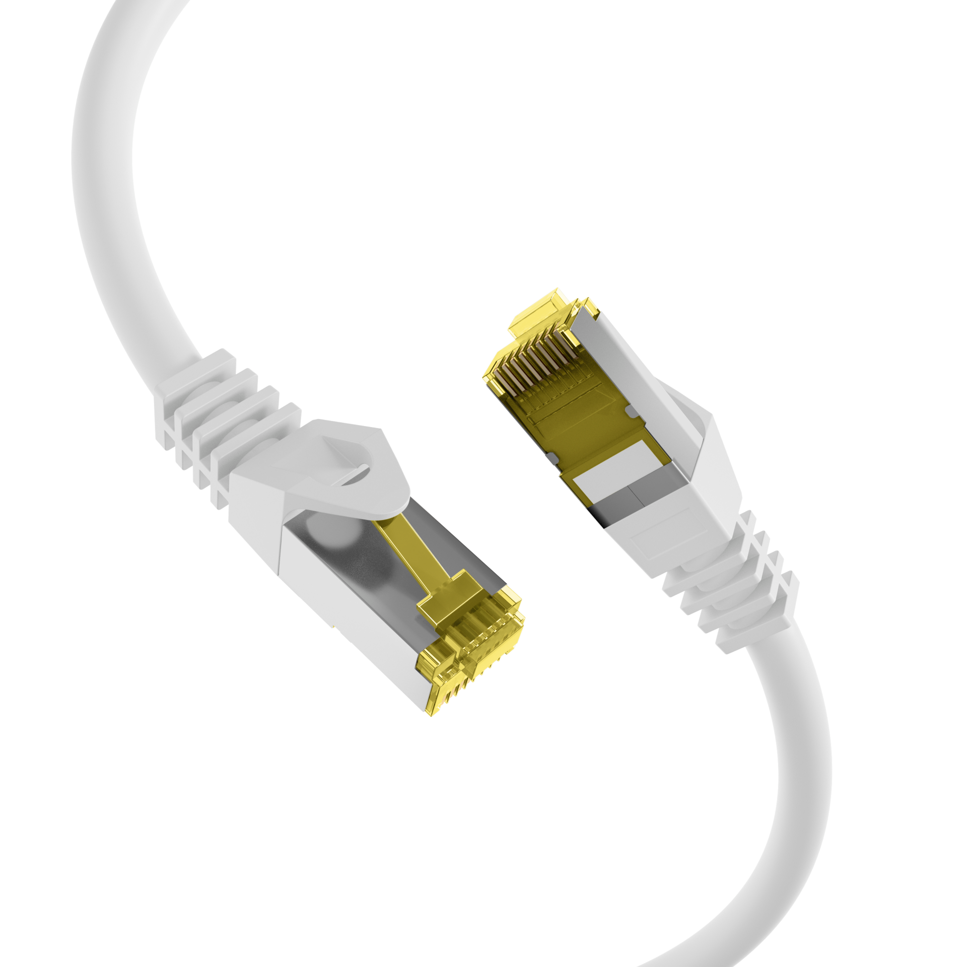 RJ45 Patch Cord Cat.6A S/FTP LSZH Cat.7 raw cable white 0,5m