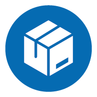 Blåt ikon med hvidt papsymbol.