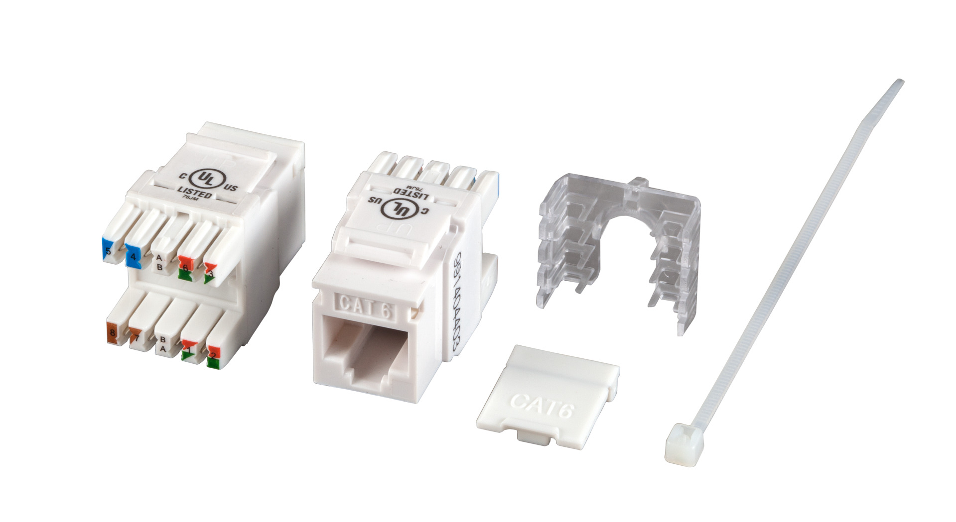 RJ45 Keystone UTP, Cat.6, 250MHz, Set 12 pieces, white