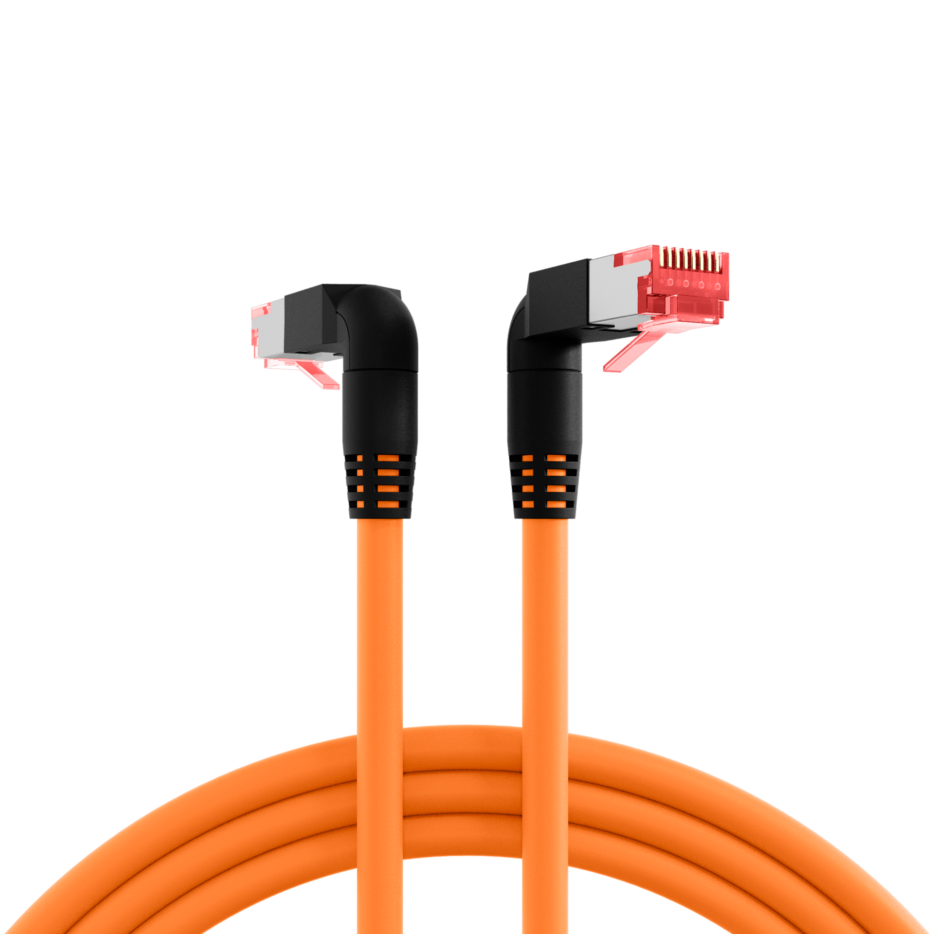 RJ45 Patch Cord Cat.6A S/FTP LSZH Draka UC900 TM21 2x90° orange 1m