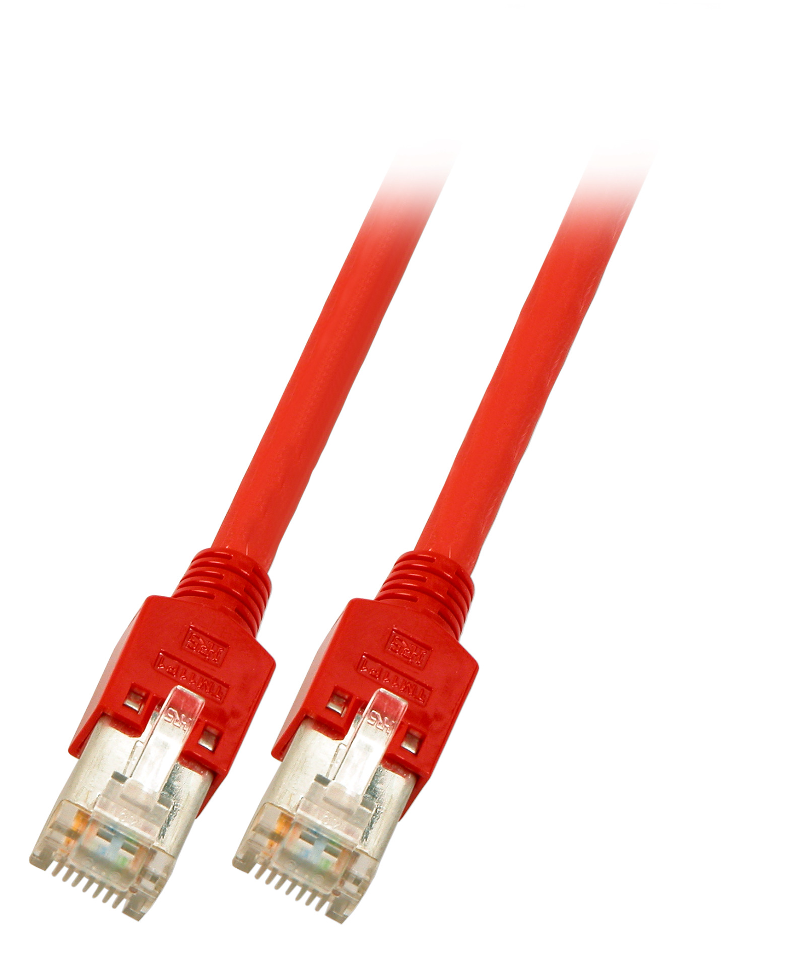 RJ45 Crossover Patch cable SF/UTP, Cat.5e, TM11, UC300, 0,5m, red