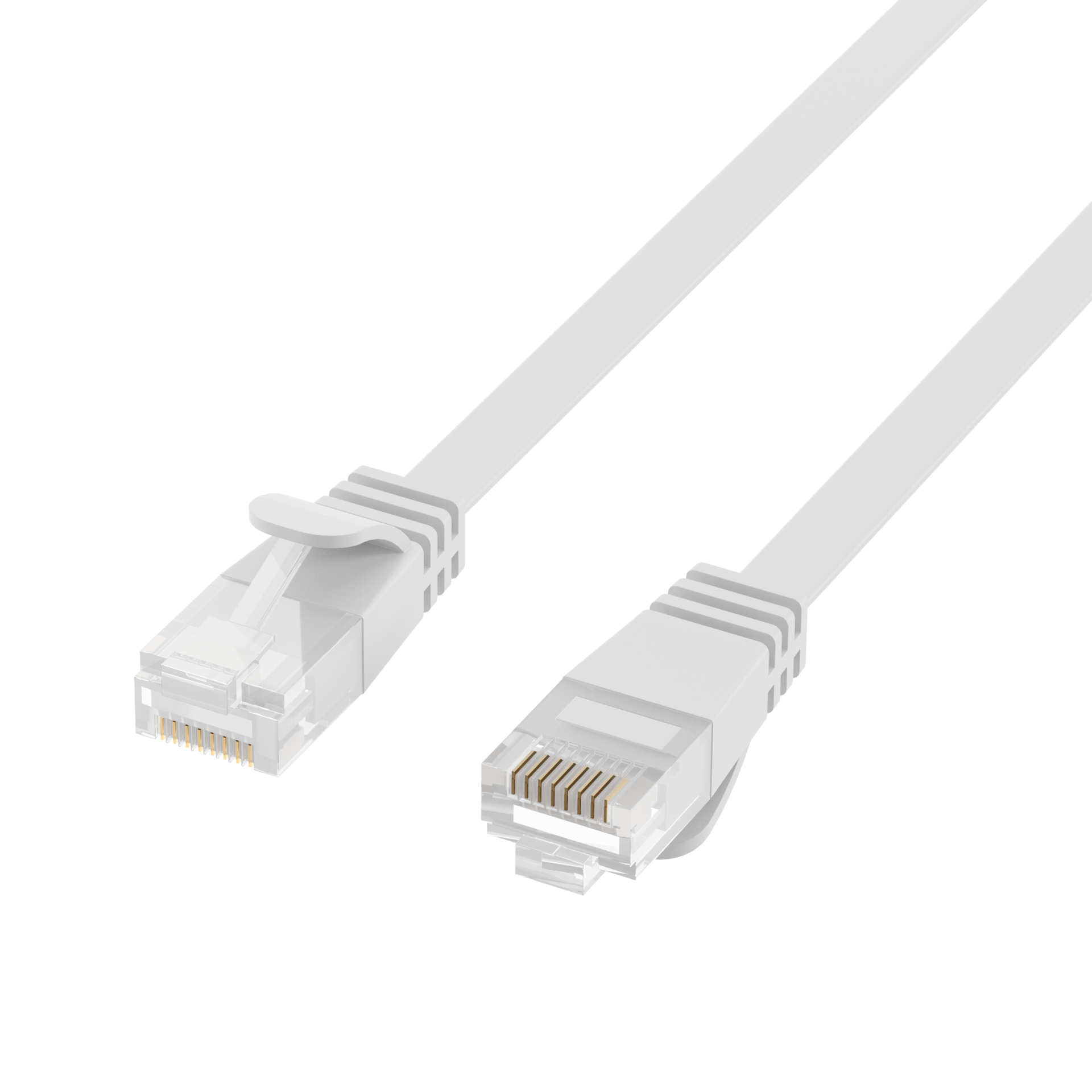 RJ45 Flat Patch Cord Cat.6A U/UTP PVC white 0.25m