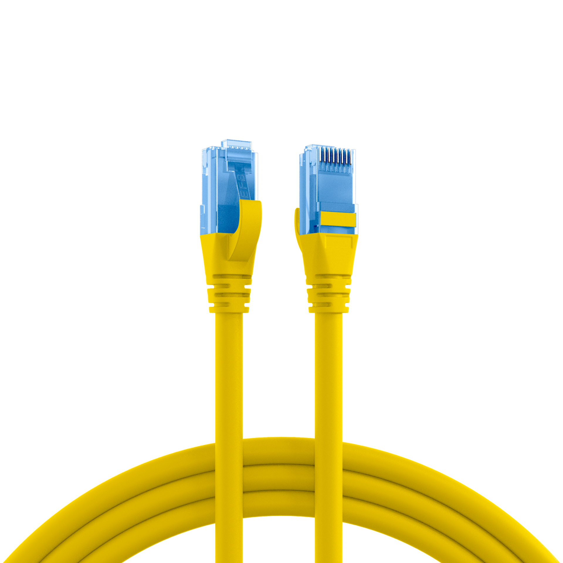 RJ45 Patchkabel Cat.6A U/UTP LSZH  Premium 500MHz gelb 0,15m