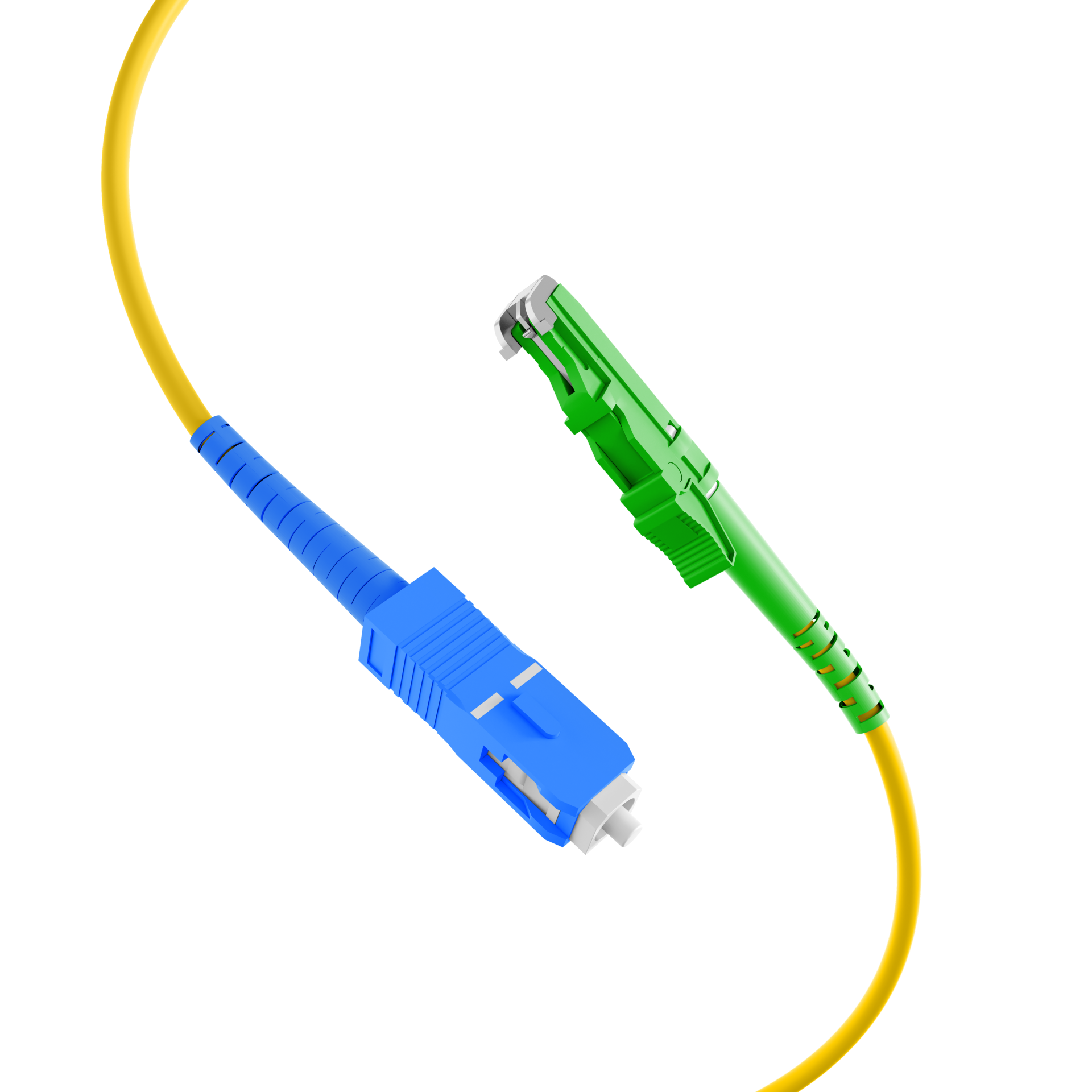 Simplex patch cable E2000/APC-SC OS2 G657A1 1m LSZH 3mm yellow
