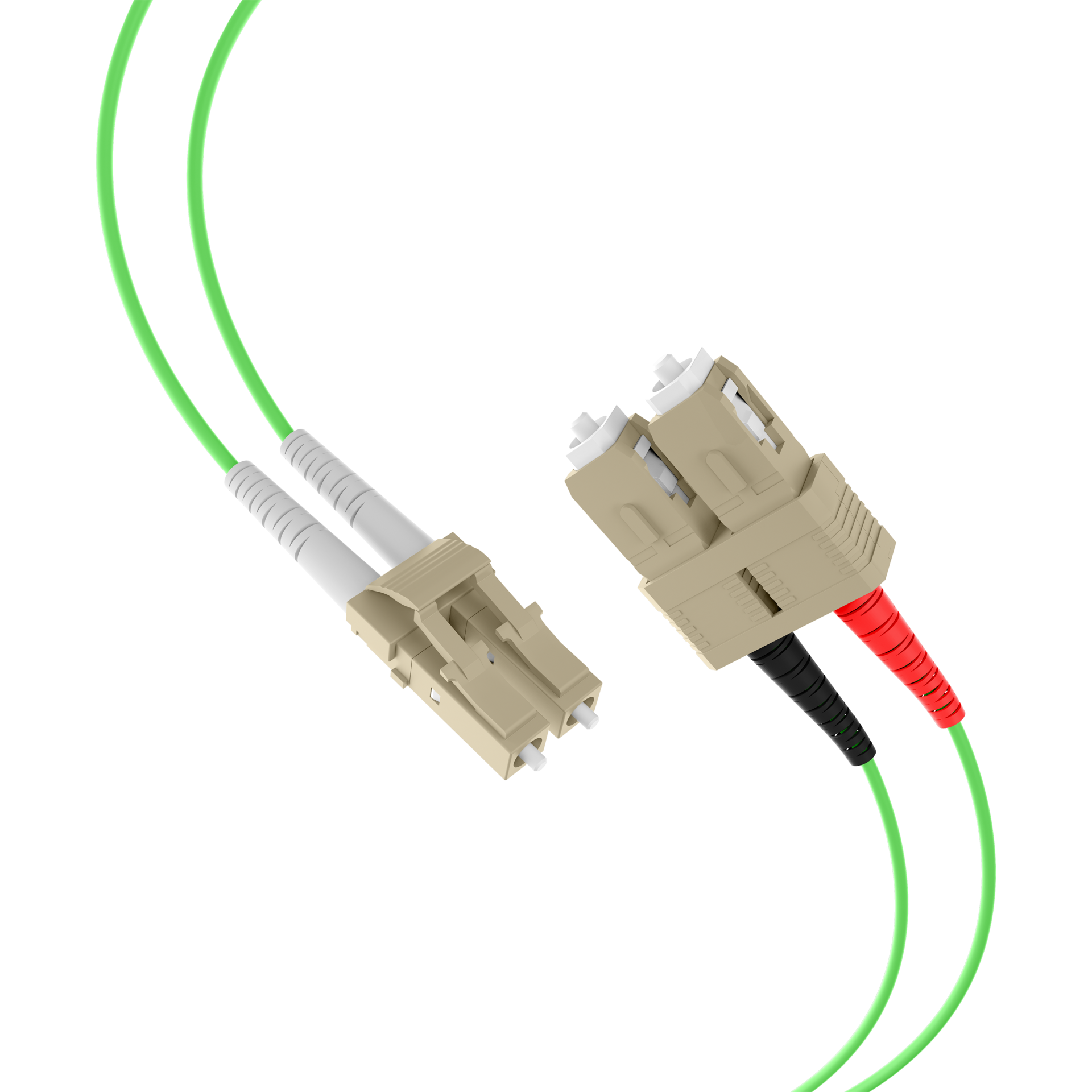 Duplex Patchcable LC-SC OM5 15m LSZH 2mm limegreen