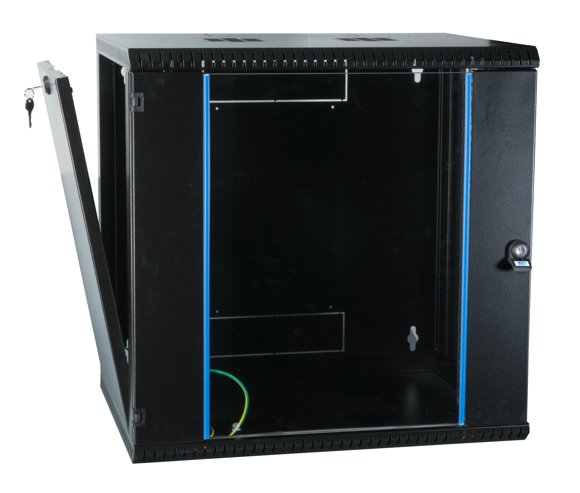 19" fixed wall housing, 1 piece, depth 600 mm, RAL9005