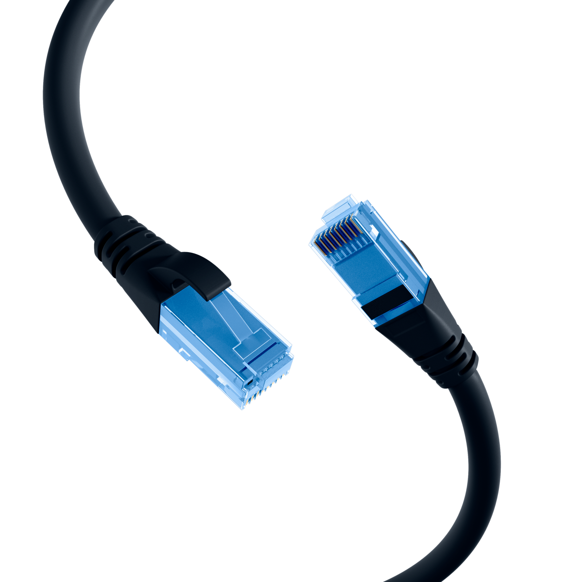 RJ45 Patch Cord Cat.6A U/UTP LSZH Premium 500MHz black 0,15m