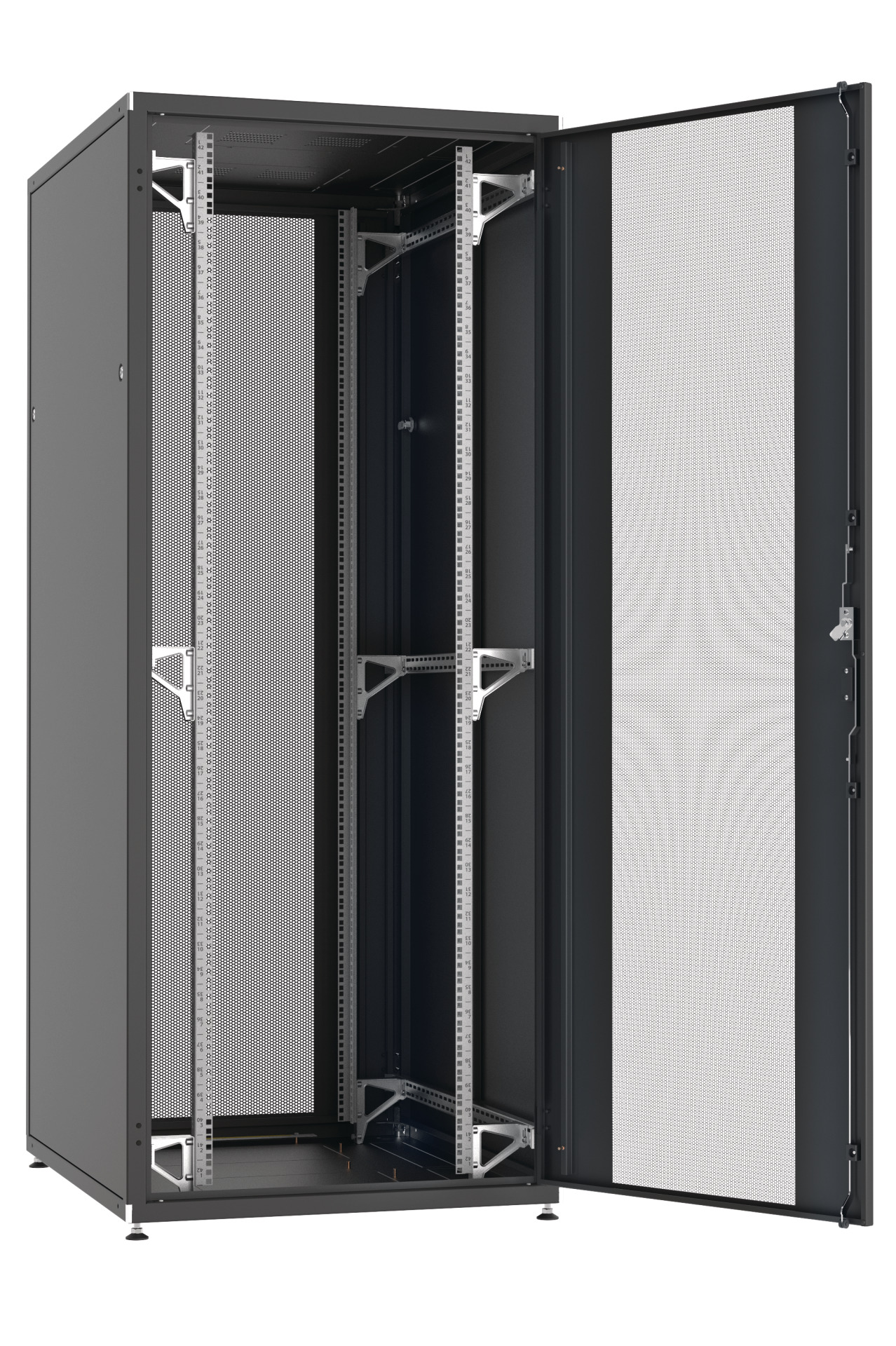 19" Server Cabinet PRO 42U, 800x1000 mm, F+R 2-Part, RAL9005