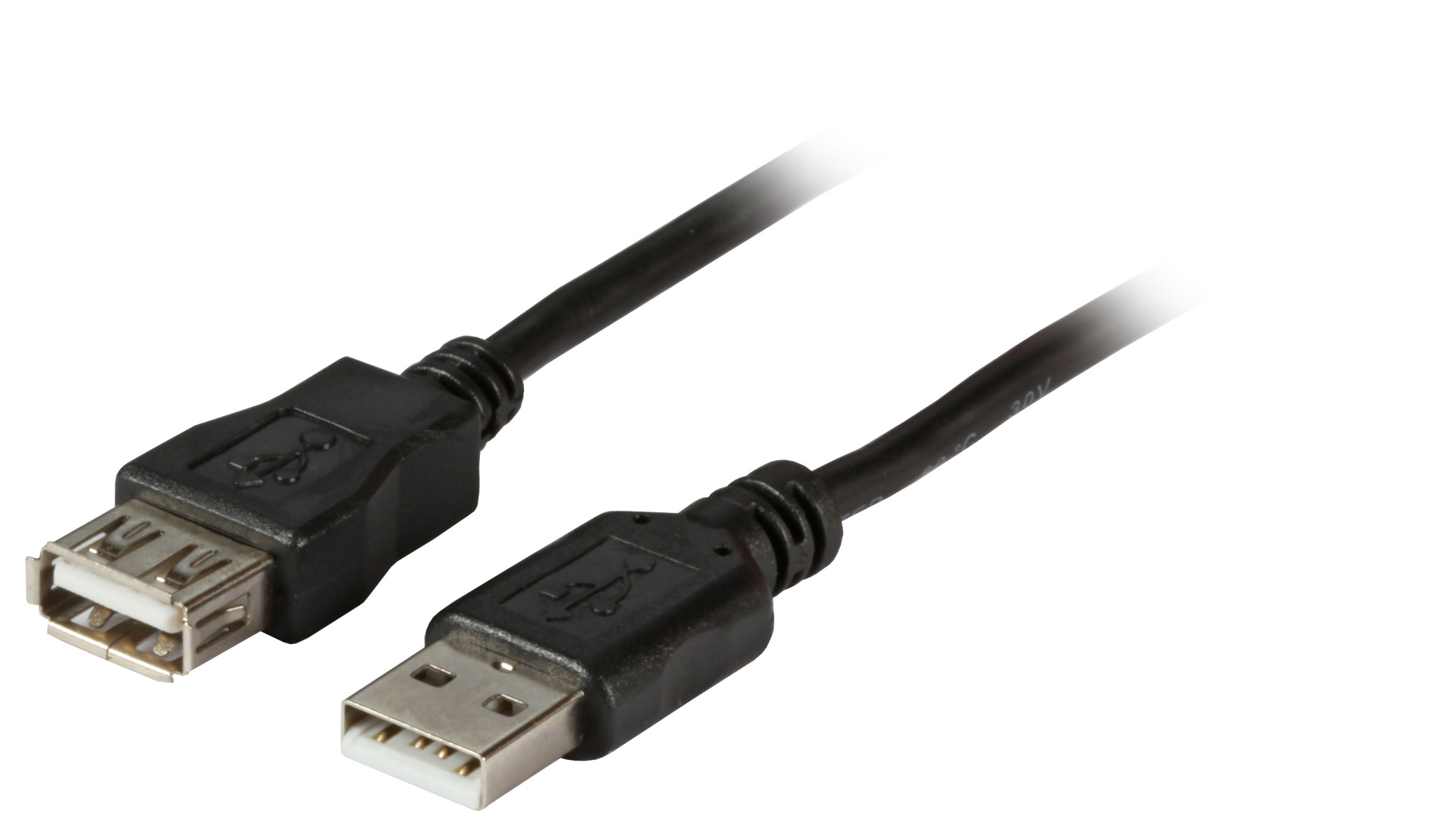 USB2.0 Extension Cable A-A, M-F, 1 m, black, Enhanced