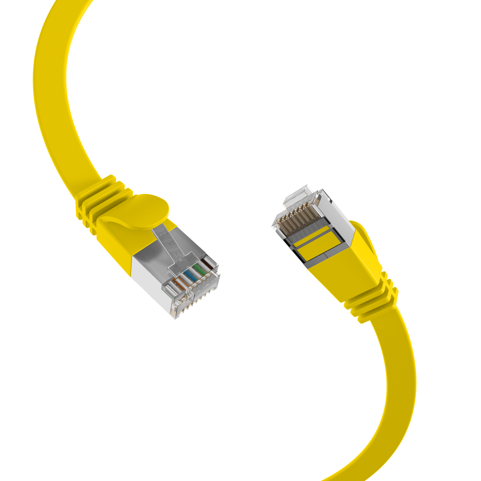 RJ45 Flat Patch Cord Cat.6A U/FTP PVC yellow