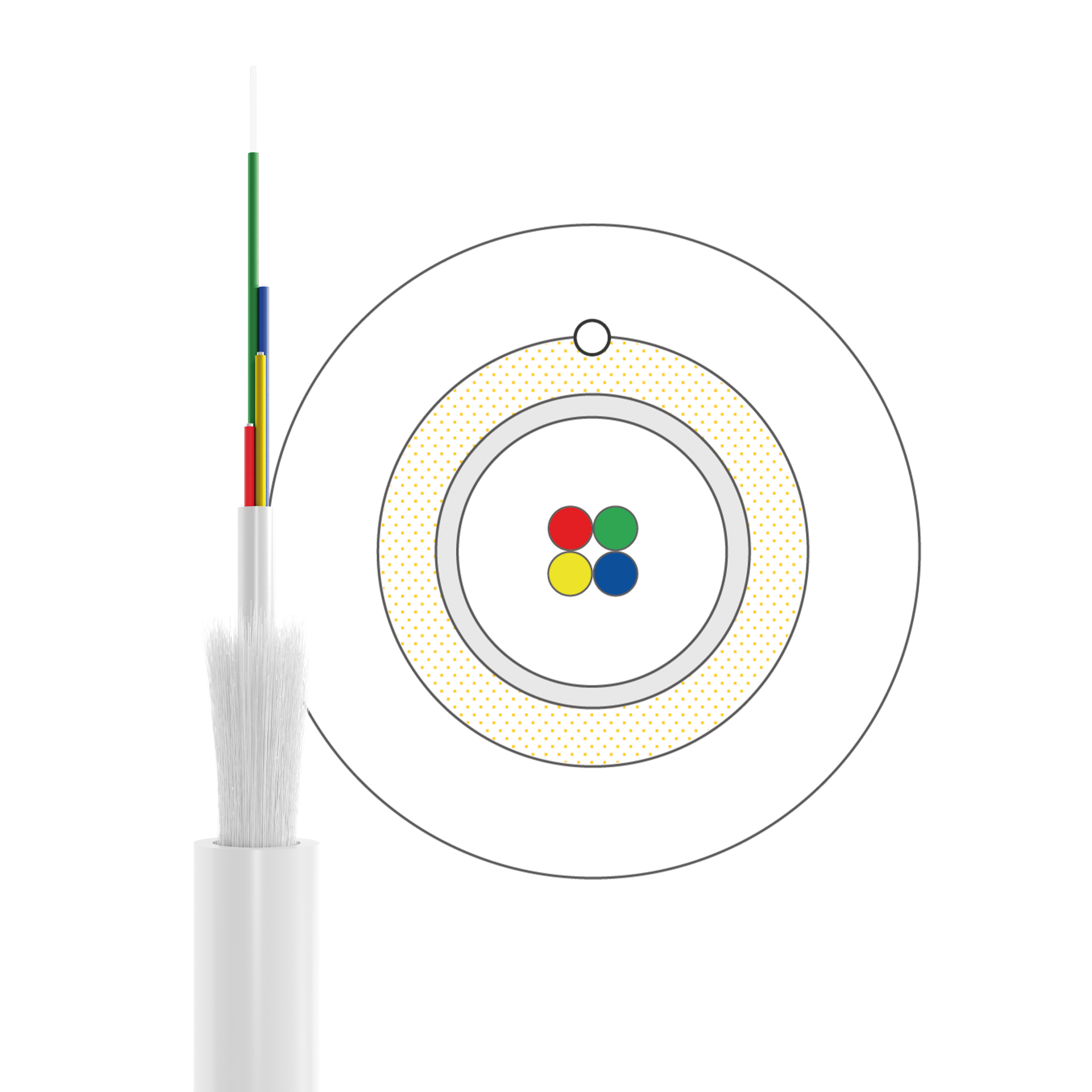 UC home fibre idrop 900 I-VH OS2 4E (1x4) Dca 500N LSZH white 4.5mm G657A2