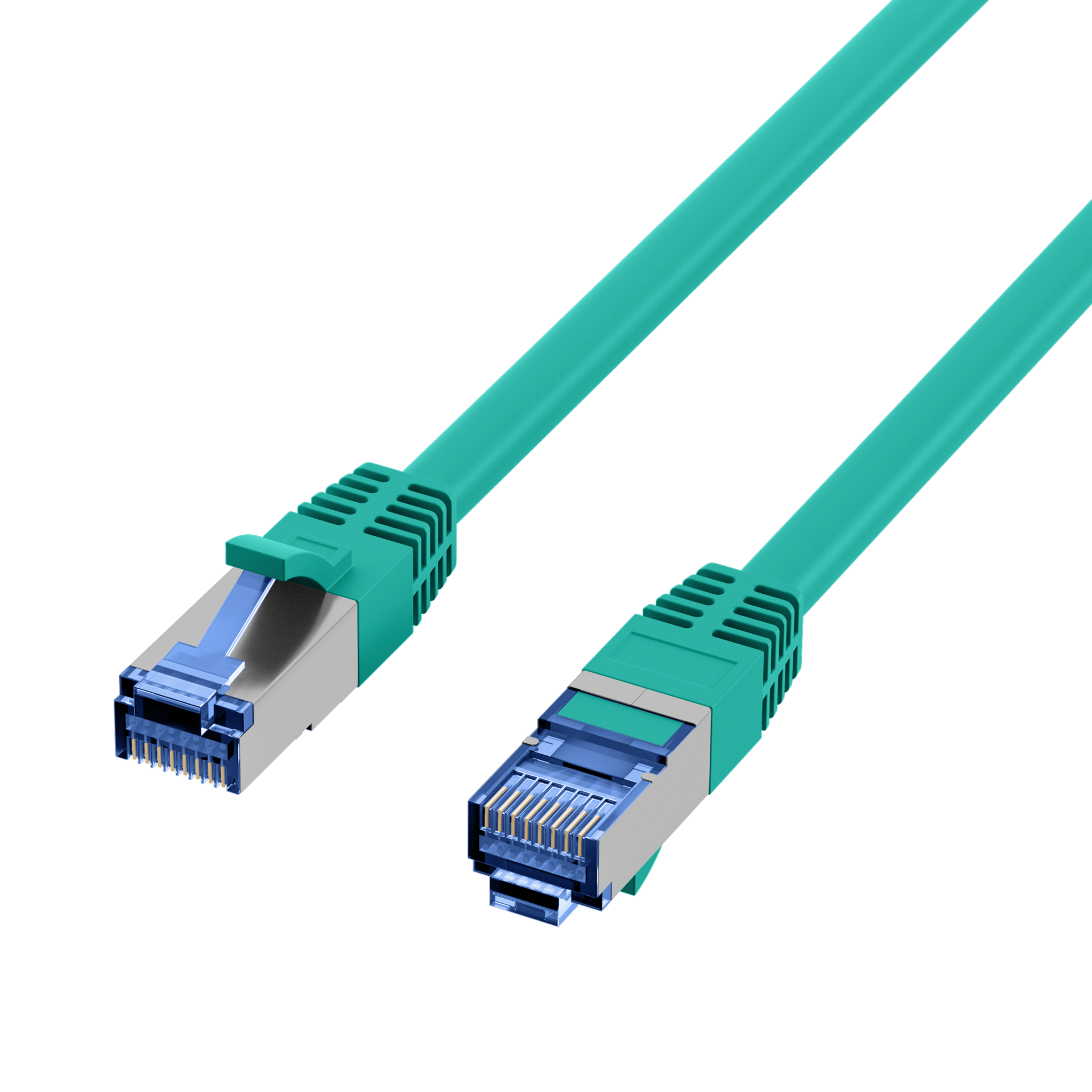 RJ45 Patch Cord Cat.6A S/FTP TPE Cat.7 raw cable superflex green 2m