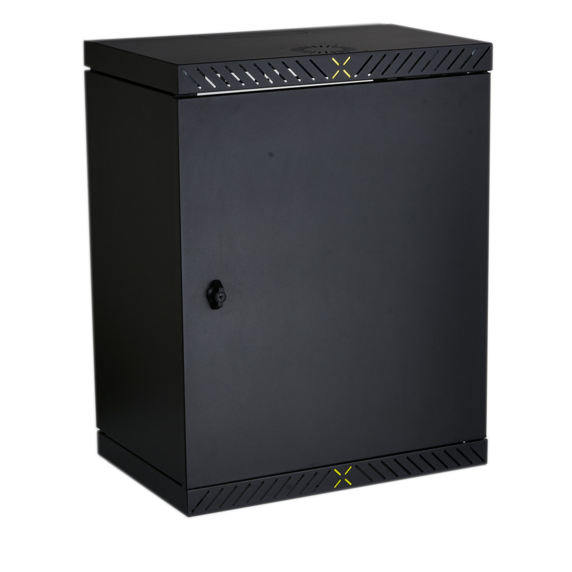 Wall X-Rack w. steel door 400-600mm 9U 600x500 black RAL9005