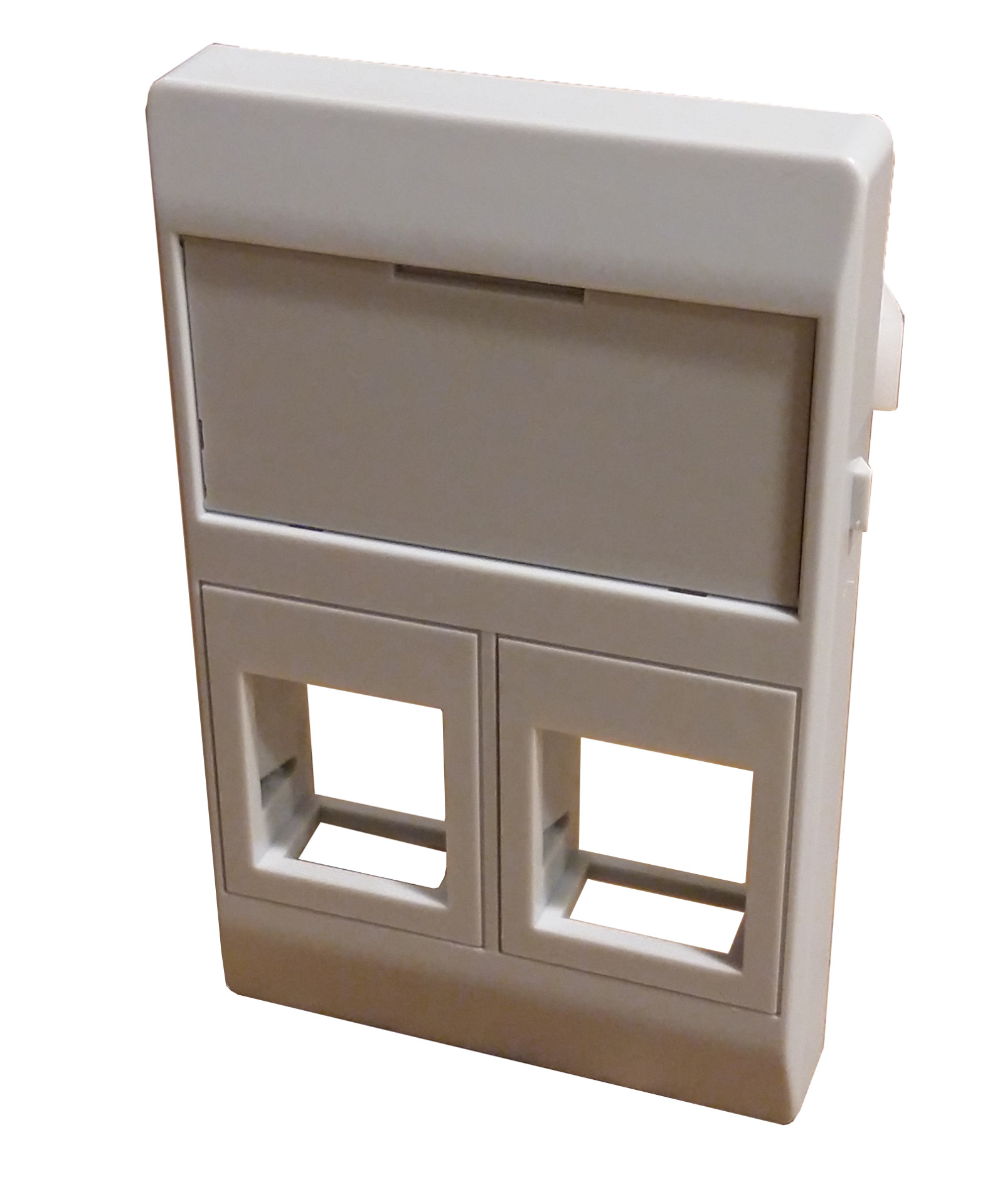 Dataoutlet 2xRJ45 Keystone Type F charcoal Incl. mounting frame+large textfield