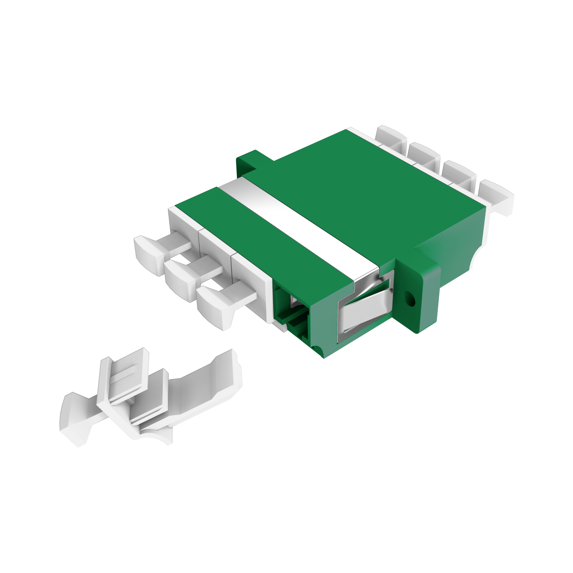 Adapter  LC/APC Quad OS2 green with shutter