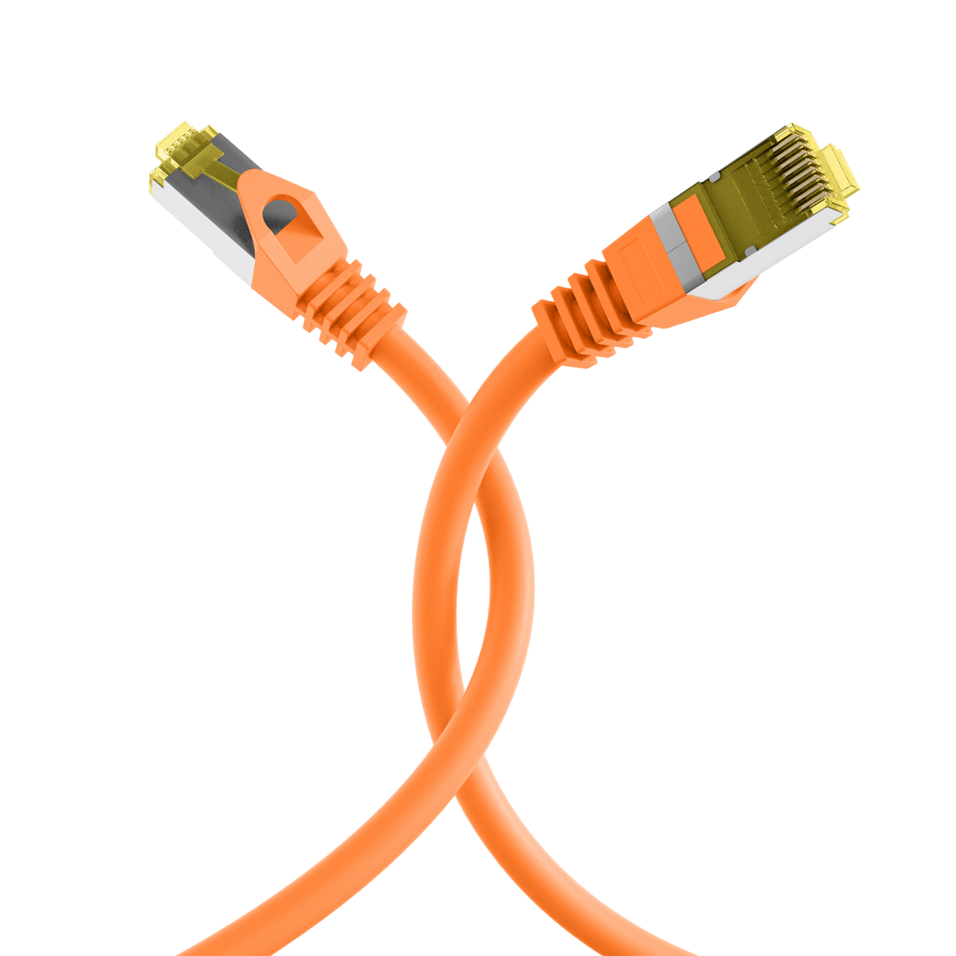 RJ45 Patch Cord Cat.6A S/FTP LSZH Cat.7 raw cable orange 10m