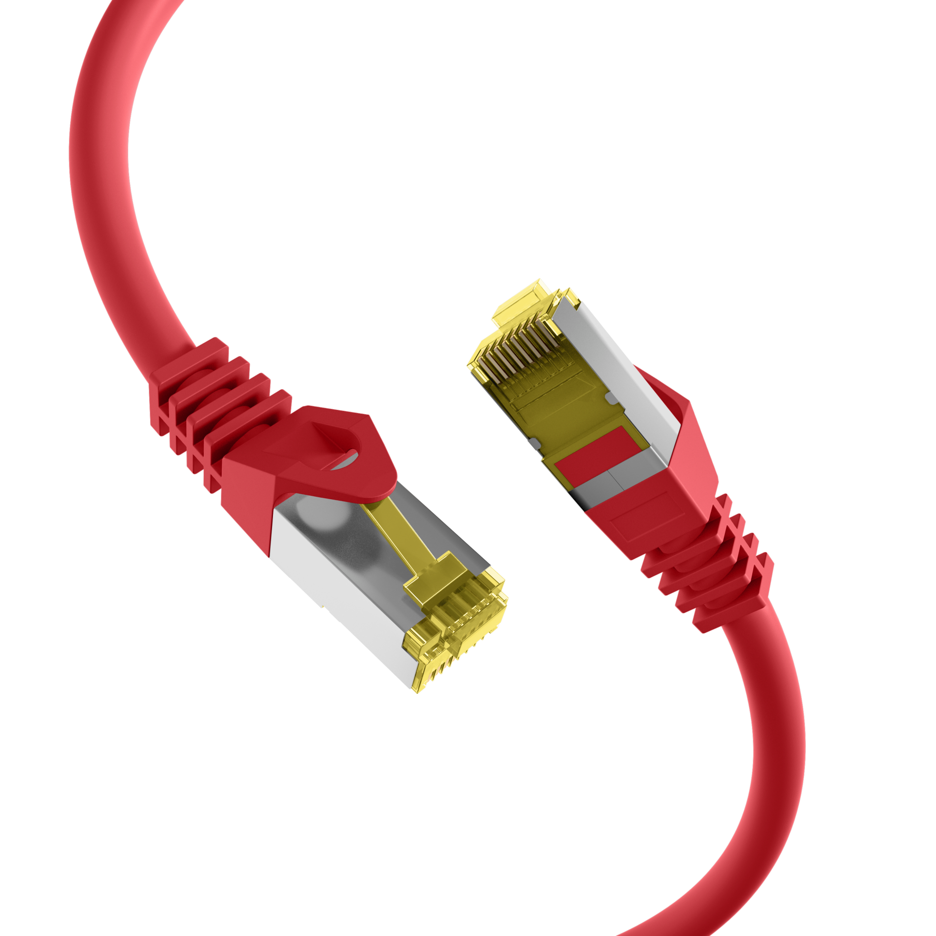 RJ45 Patch Cord Cat.6A S/FTP LSZH Cat.7 raw cable red 1m