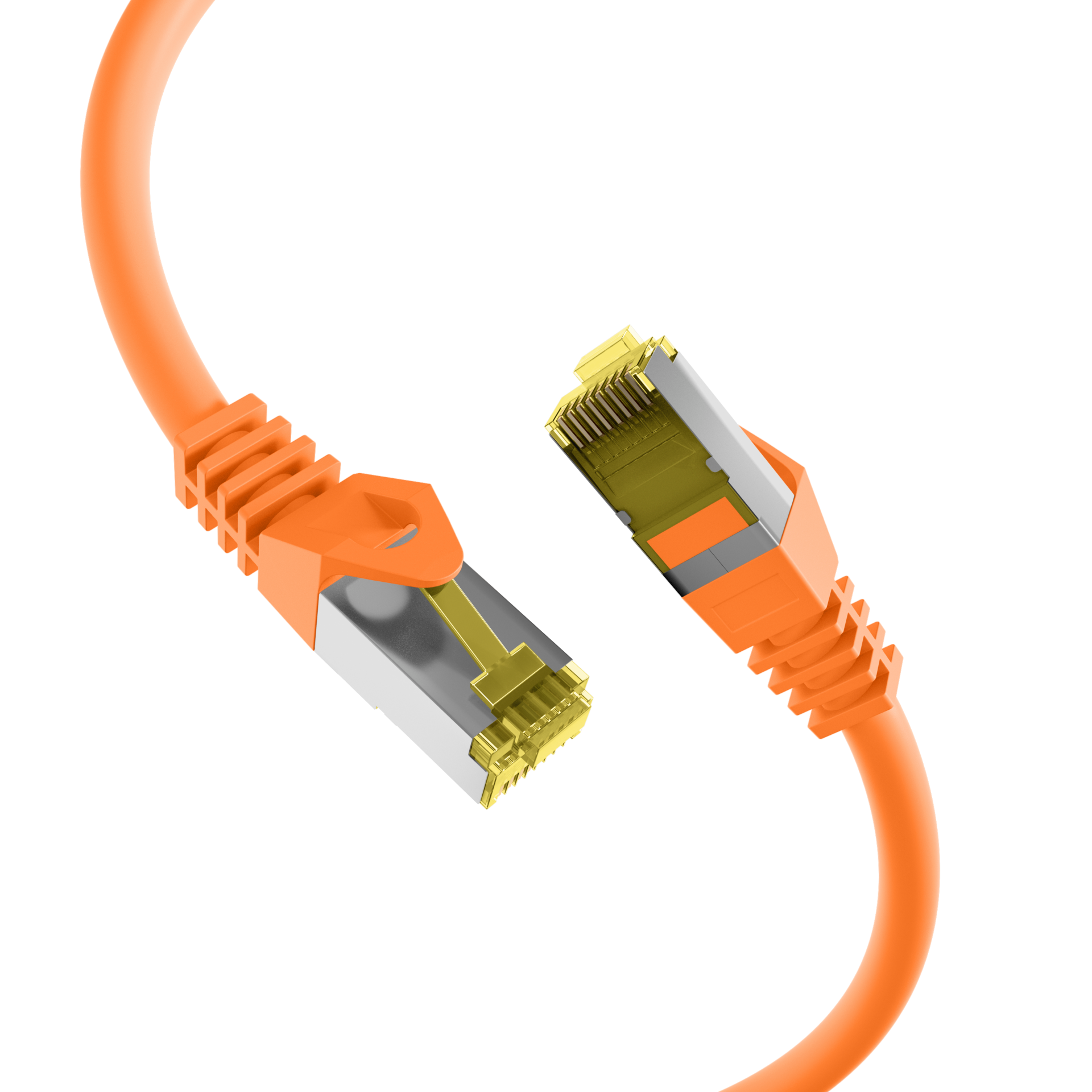 RJ45 Patch Cord Cat.6A S/FTP LSZH Cat.7 raw cable orange 1,5m