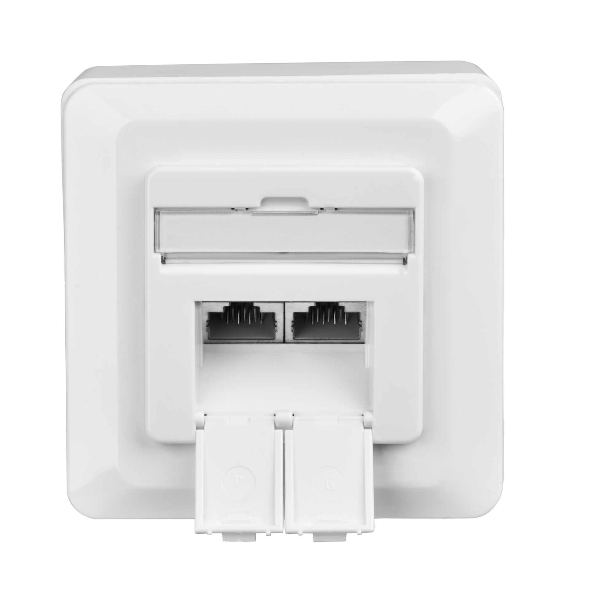 Data outlet Cat.6A 500MHz, Surface, 2xRJ45, RAL9010