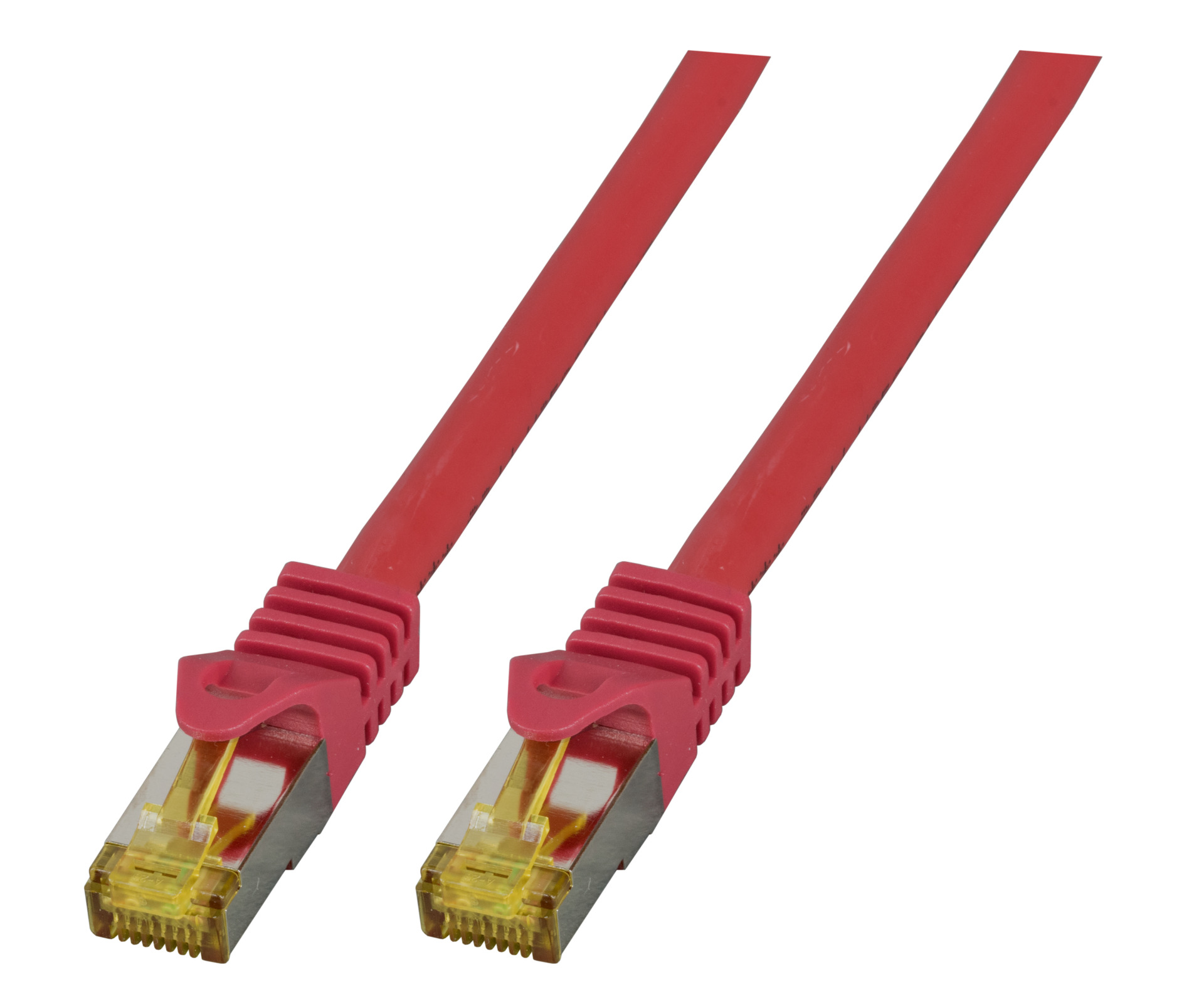 RJ45 Patch cable S/FTP, Cat.6A, LSZH, Cat.7 Raw cable, 1m, red