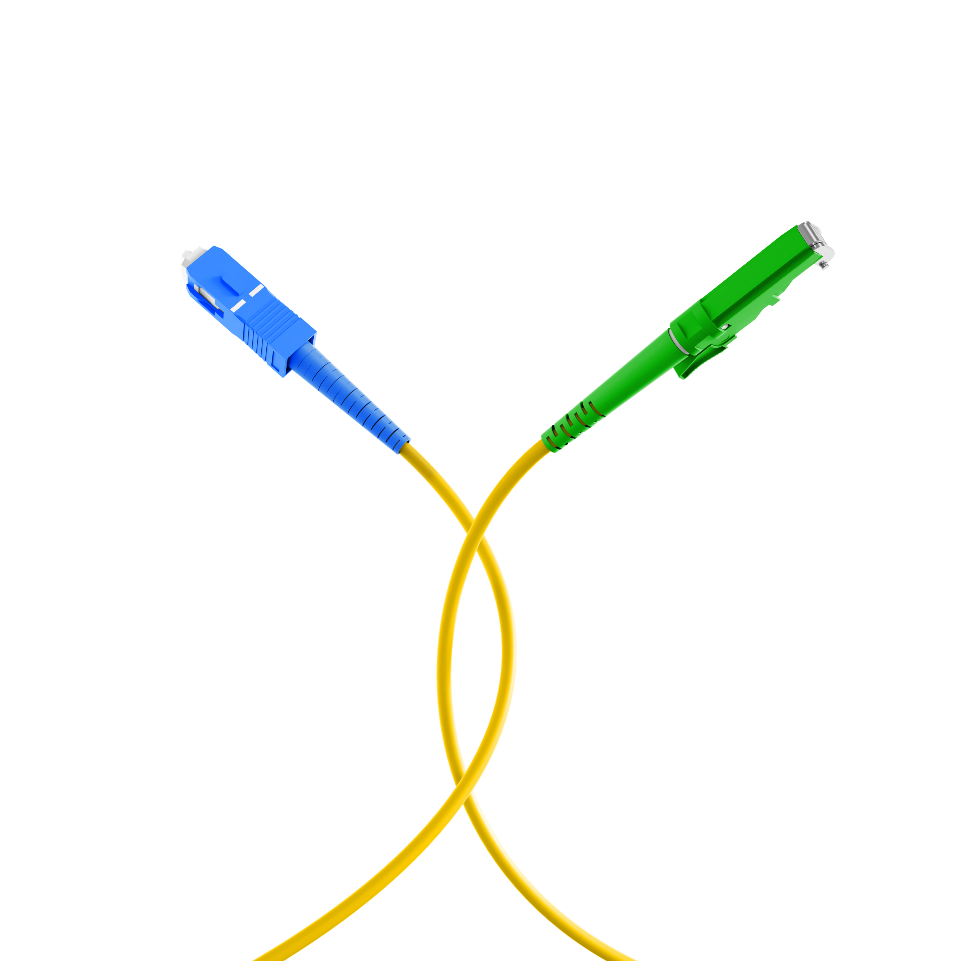 Simplex patch cable E2000/APC-SC OS2 G657A1 5m LSZH 3mm yellow