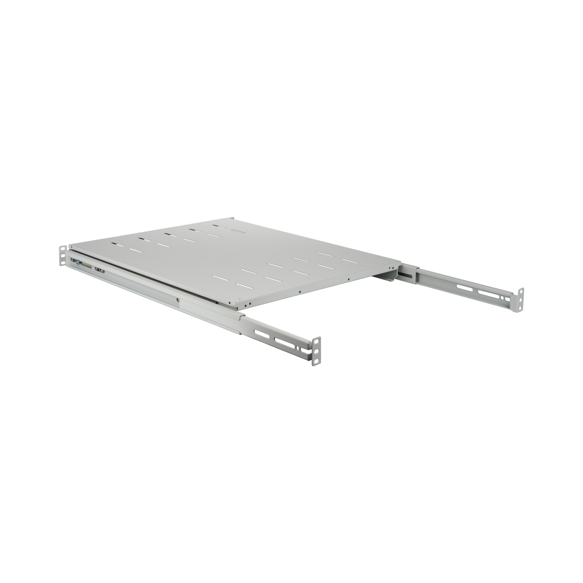 19" 1U Pull-Out Shelf, MD 808..1012 mm, Max. Load 30 kg, CD 1000, RAL7035