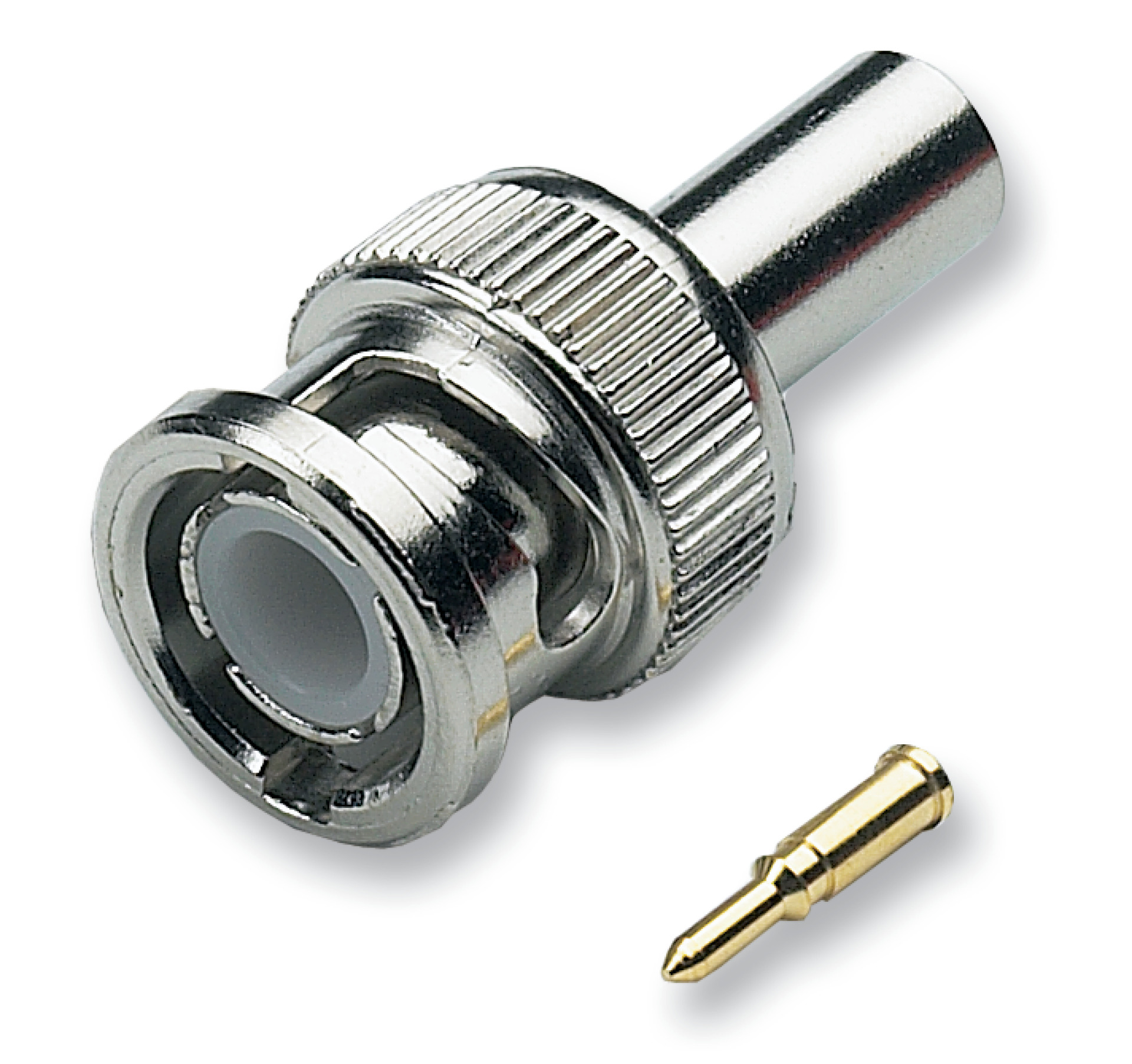 BNC Crimp Plug, straight RG174, 50 Ohm BNC