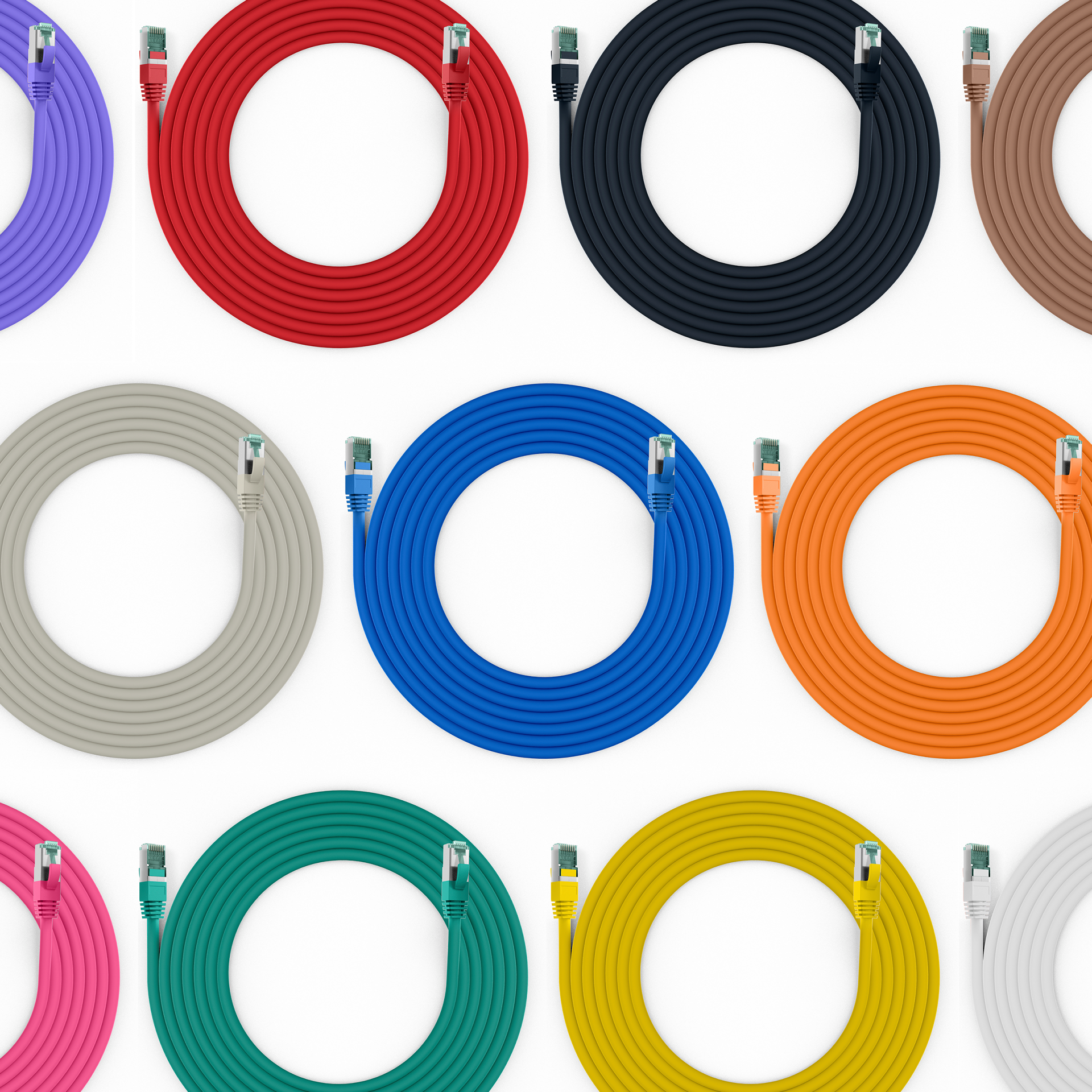 RJ45 Patch Cord Cat.6A S/FTP LSZH blue 20m