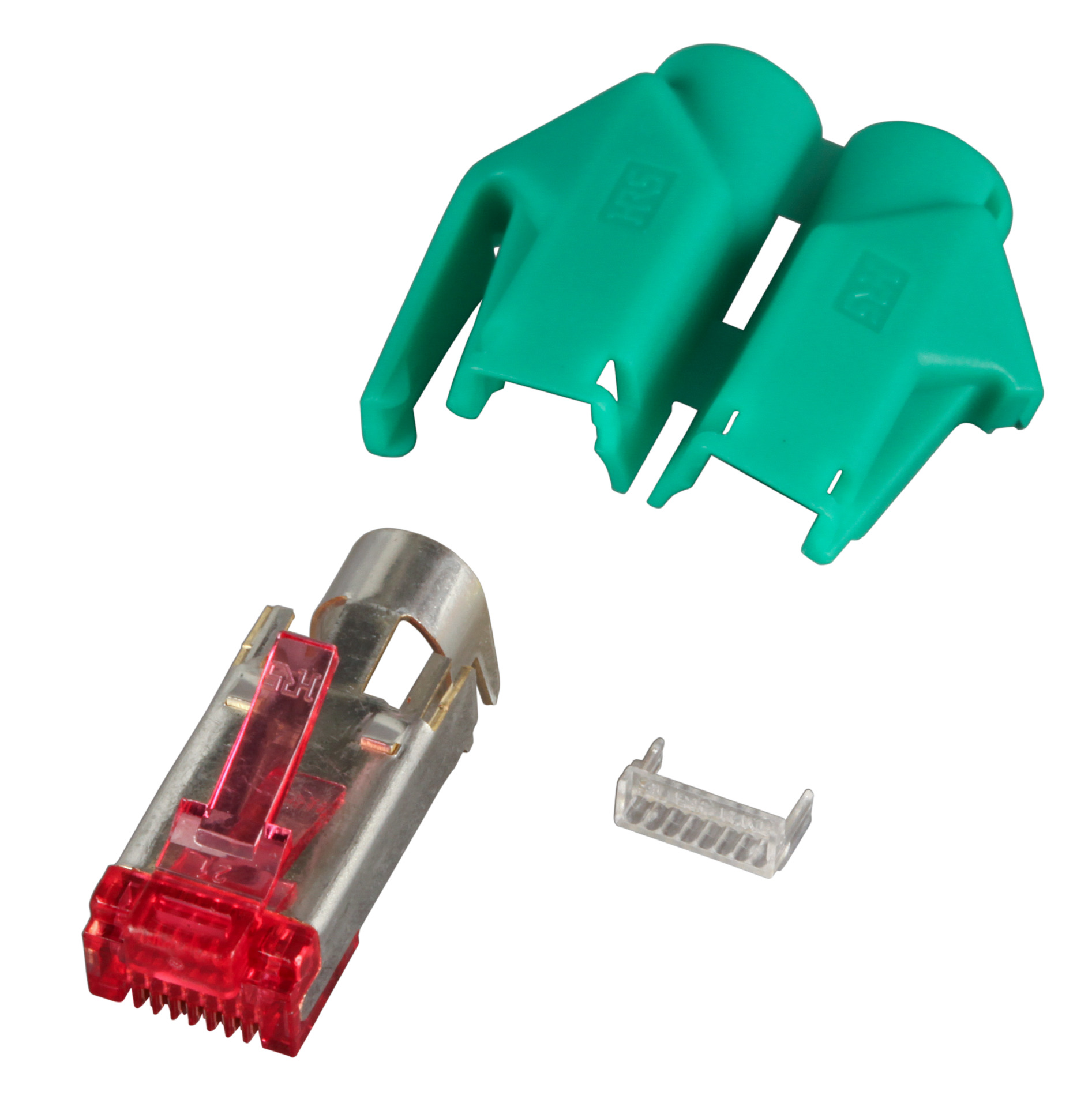 RJ45-Hirose Connector TM21 green 100 pcs., 3 Elements, Cat.6