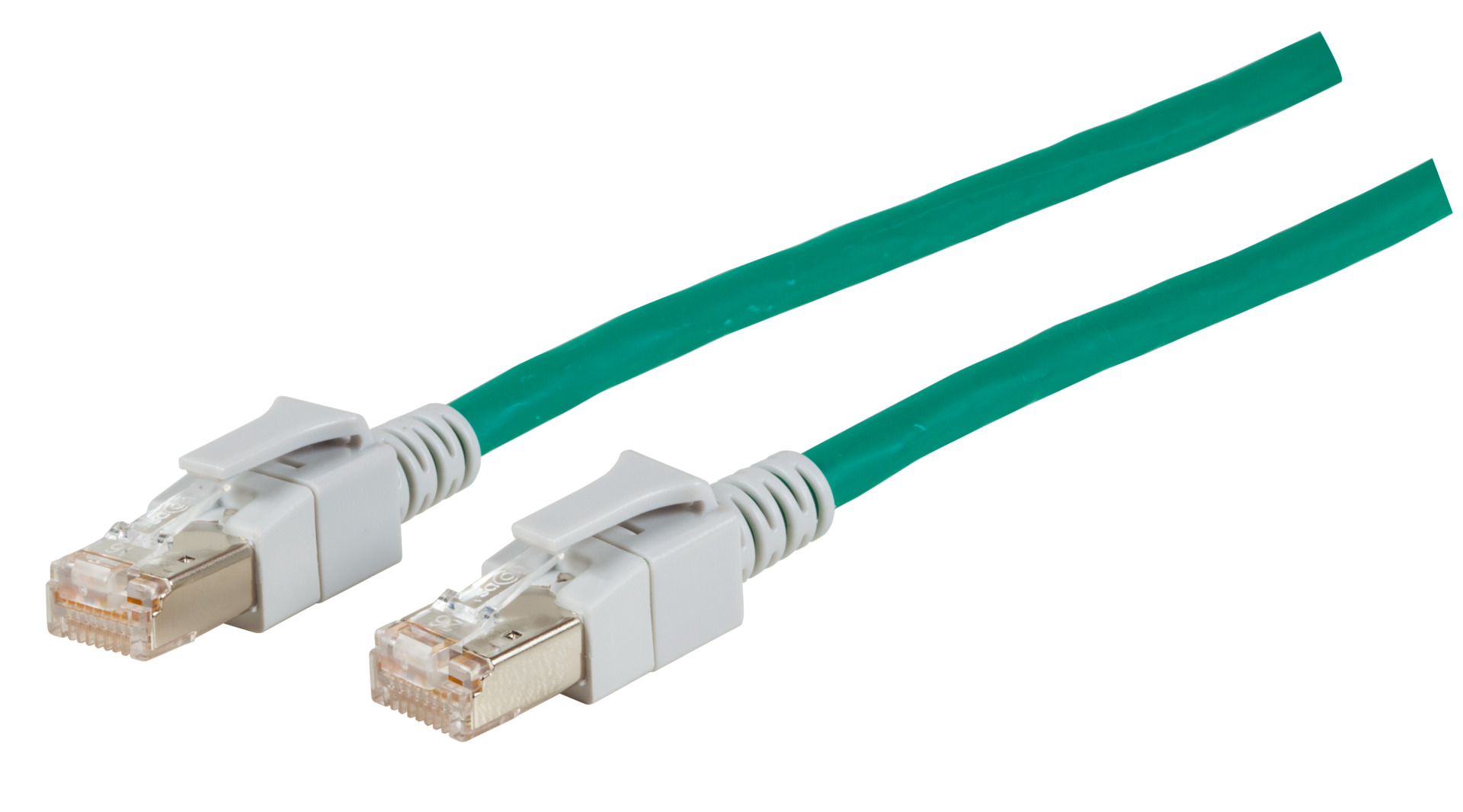 RJ45 Patch cable S/FTP, Cat.6A, VC LED, 0,5m, green