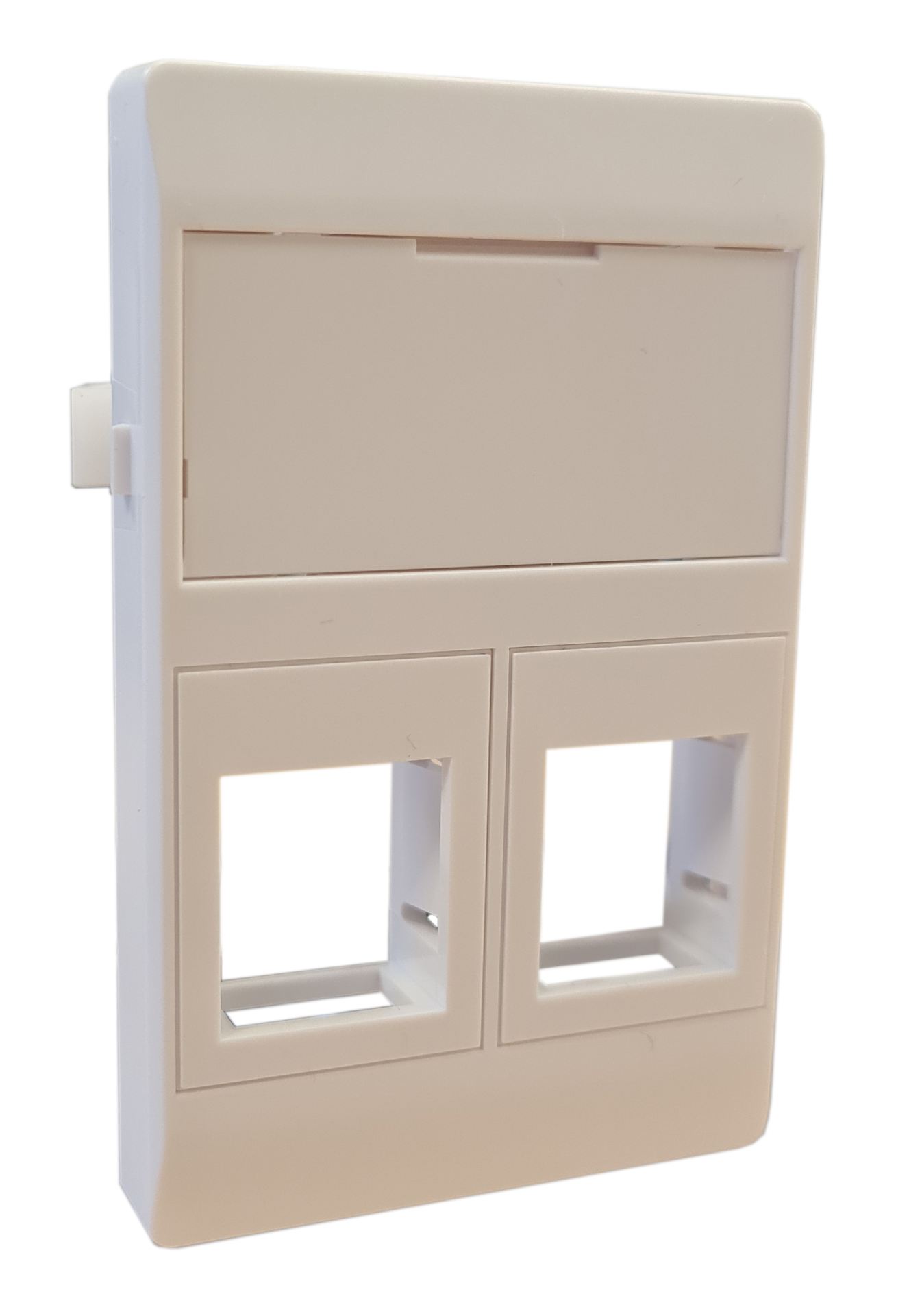 Dataoutlet 2xRJ45 Keystone Type F white Incl. mounting frame+large text field