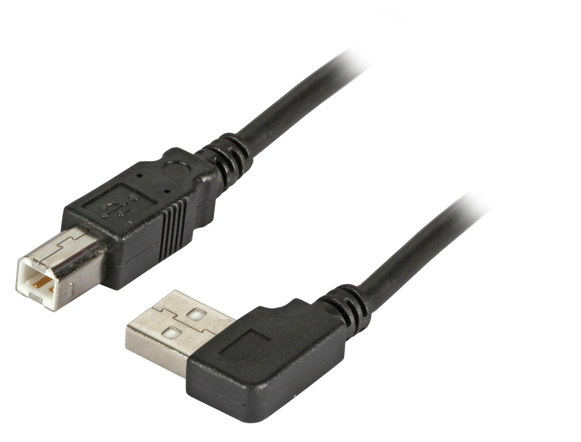 USB2.0 Connection Cable A (angled)-B, M-M, 1.5m, black, Classic