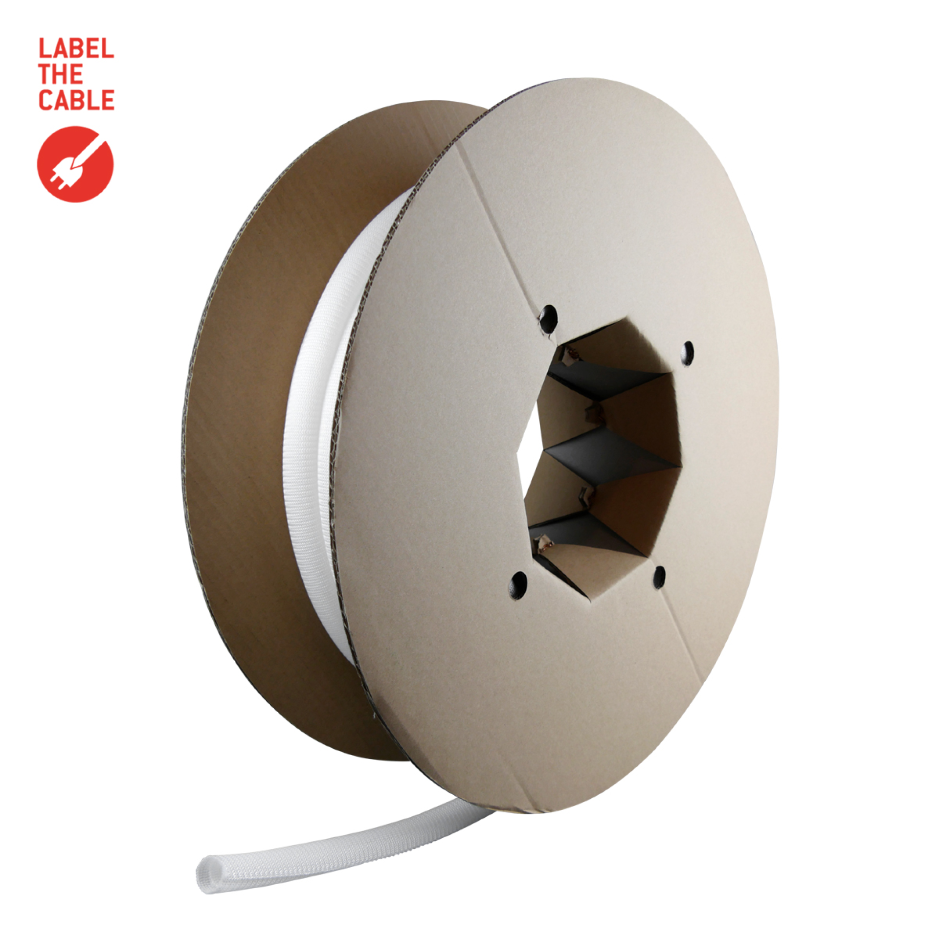 LTC CABLE TUBE fabric cable hose diameter 2.5 - 4 cm, 25m white