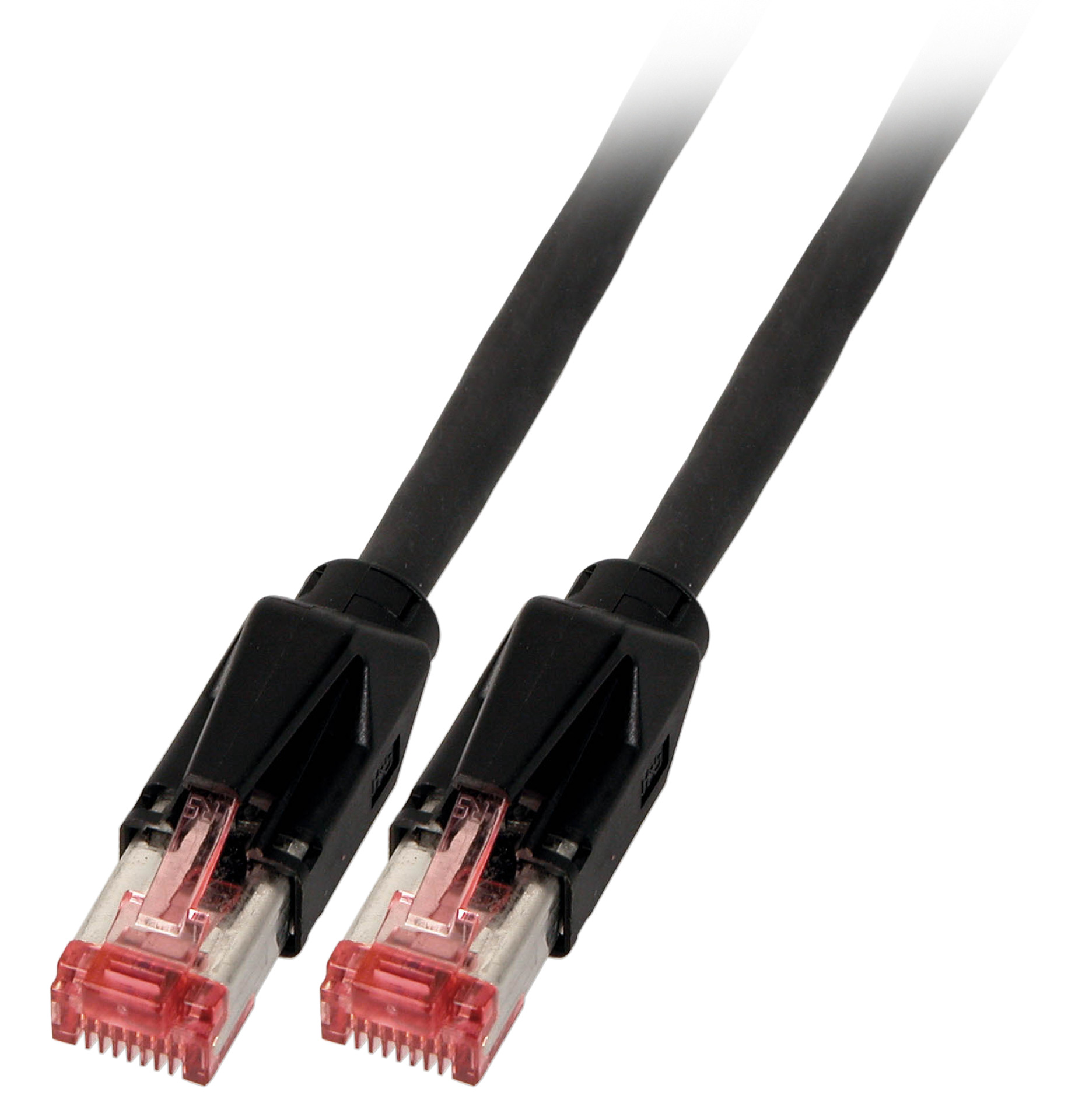 RJ45 Patch cable S/FTP, Cat.6A, TM21, Dätwyler 7702, 1m, black