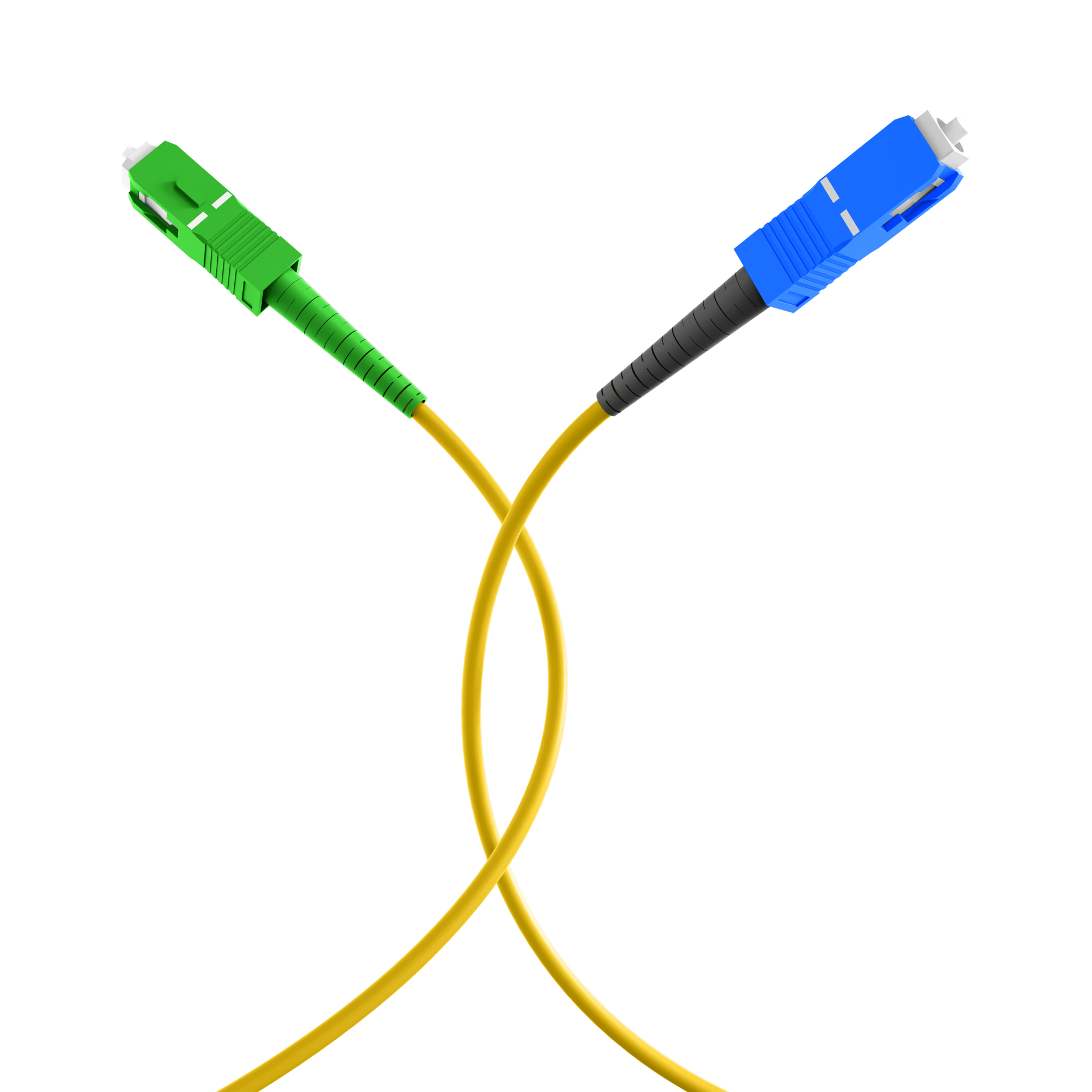 Simplex patch cable SC/APC-SC OS2 G657A2 1m LSZH 3mm yellow