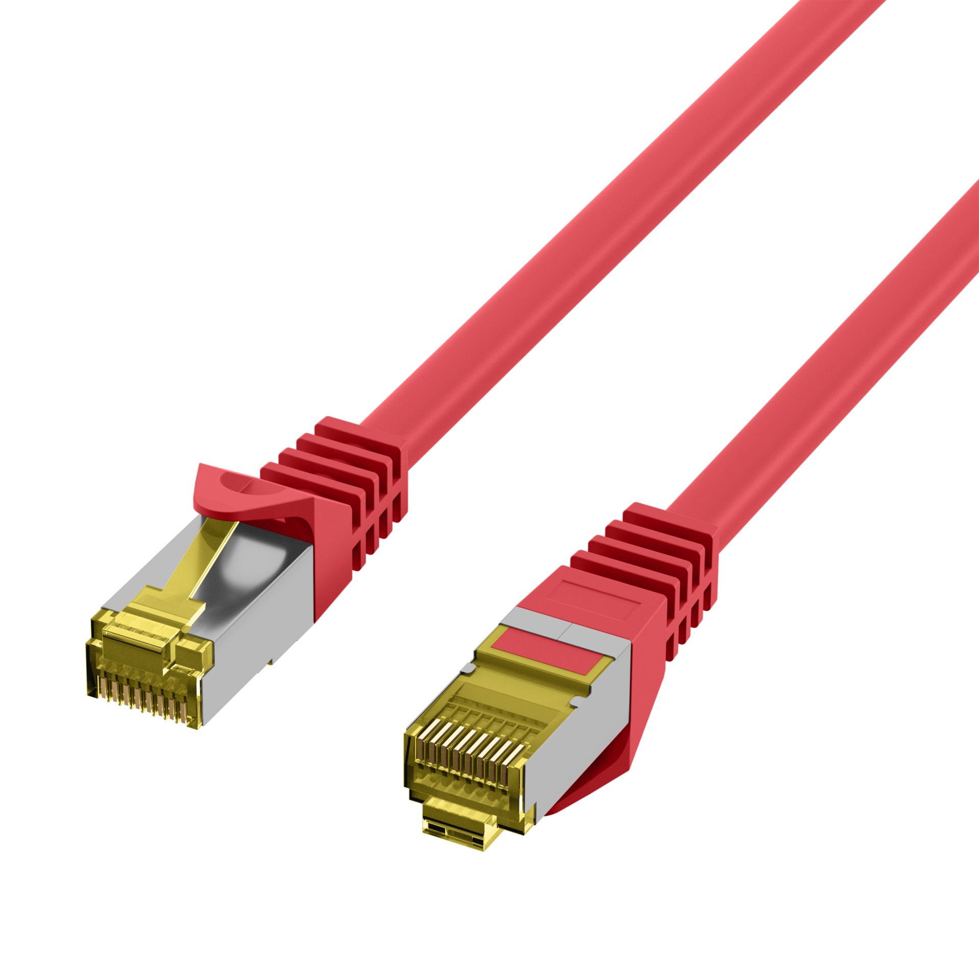 RJ45 Patch Cord Cat.6A S/FTP LSZH Cat.7 raw cable red 1m