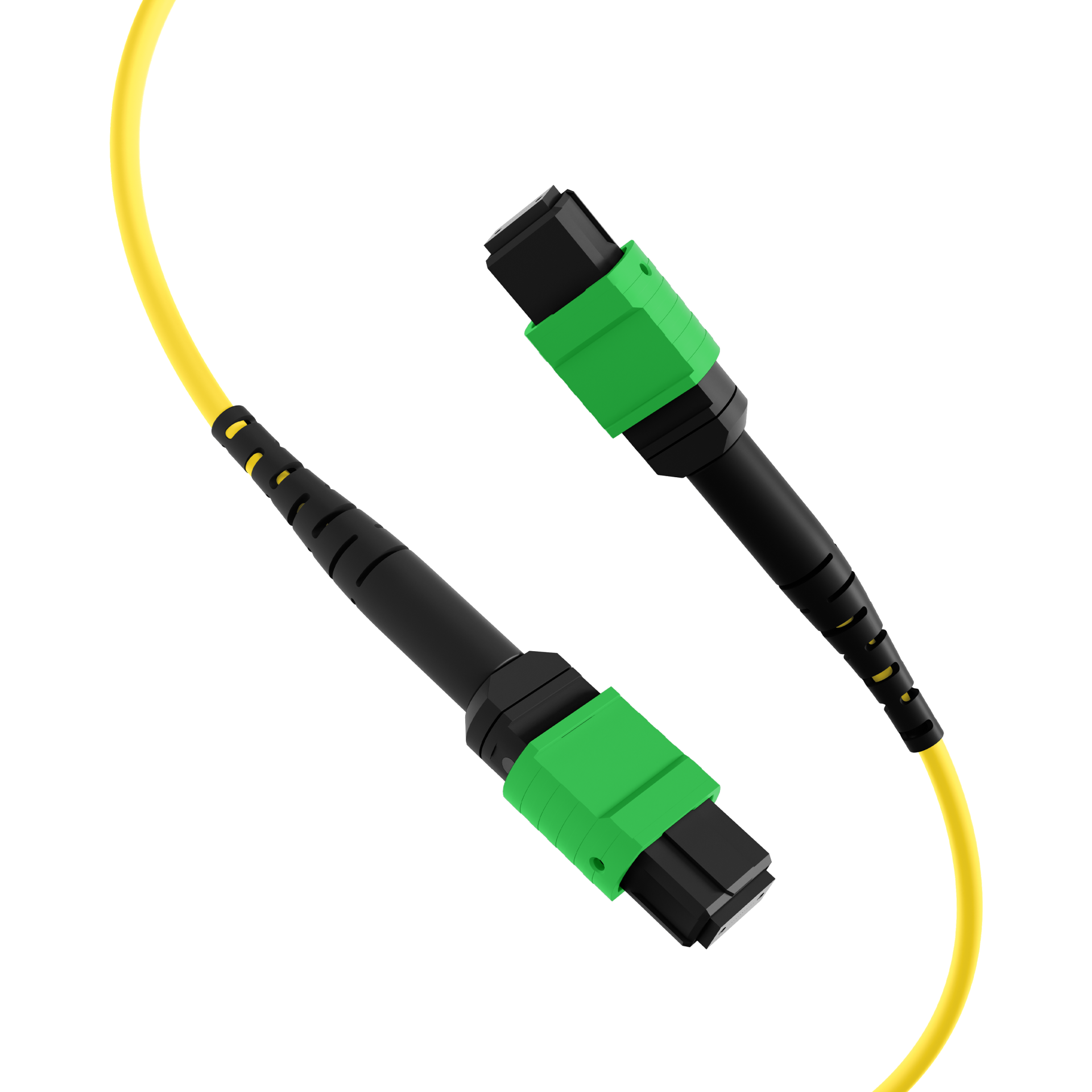 MTP®/APC(F)-MTP®/APC(F) Patch cable OS2 12 fibers Typ A LSZH yellow 3m