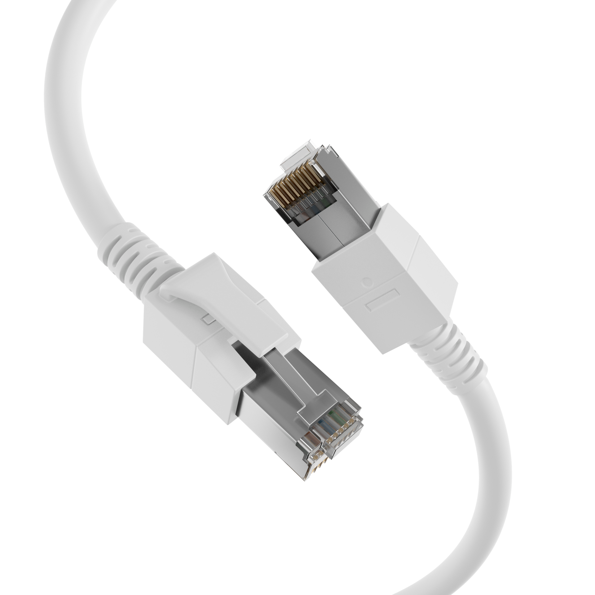 RJ45 Patch Cord Cat.6A S/FTP FRNC VC LED white 2m