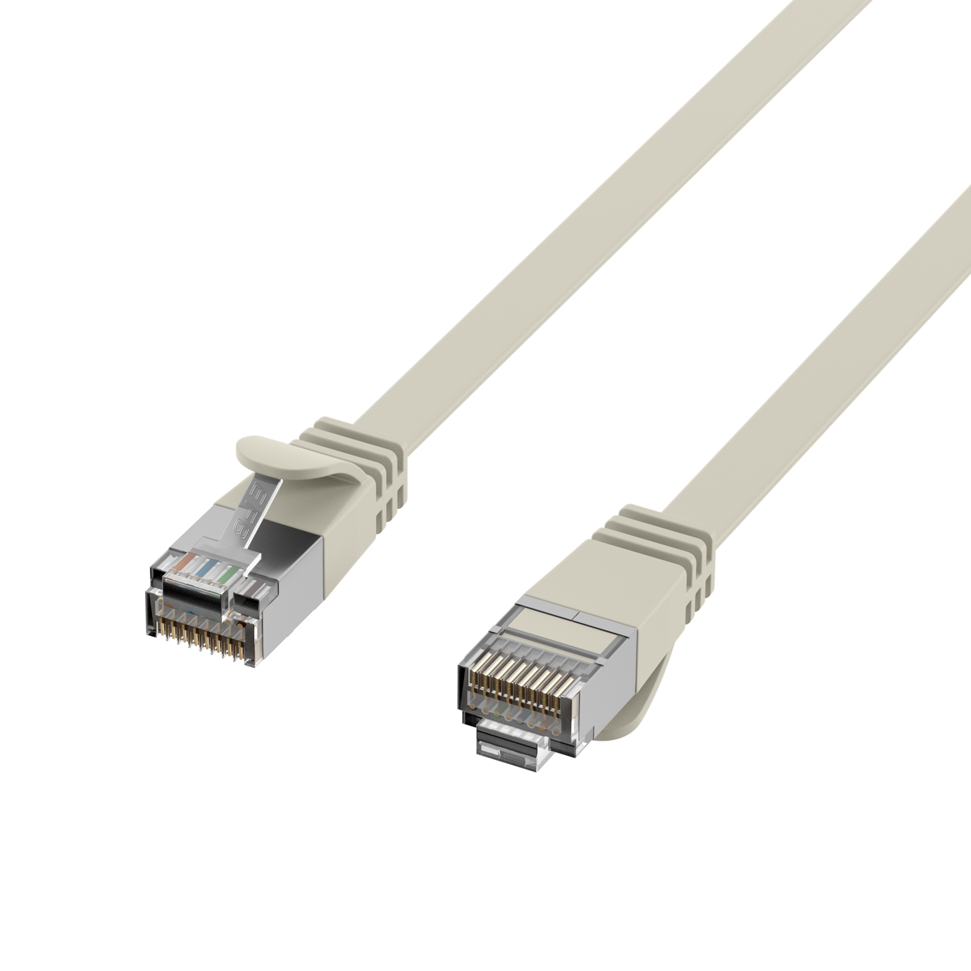 RJ45 Flat Patch Cord Cat.6A U/FTP PVC grey