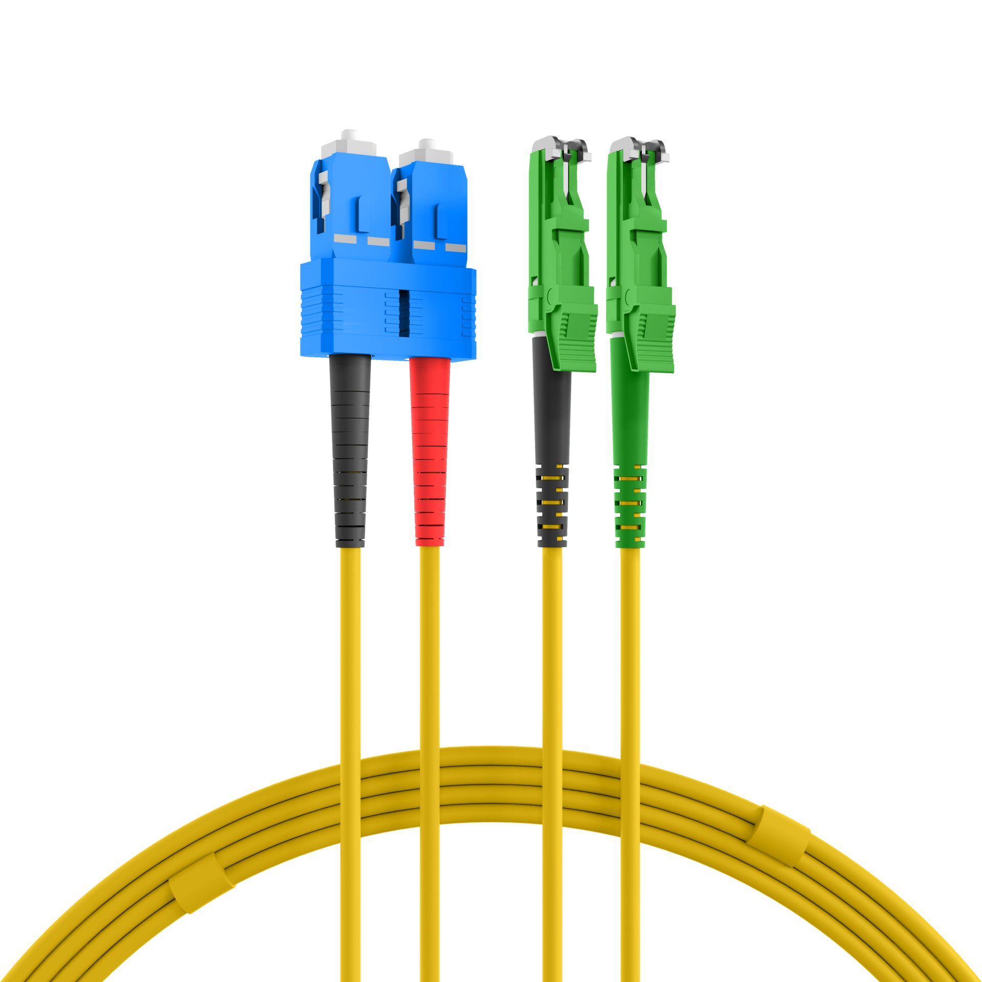 Duplex Patchcable E2000®/APC-SC OS2 G657A1 2m 3mm yellow