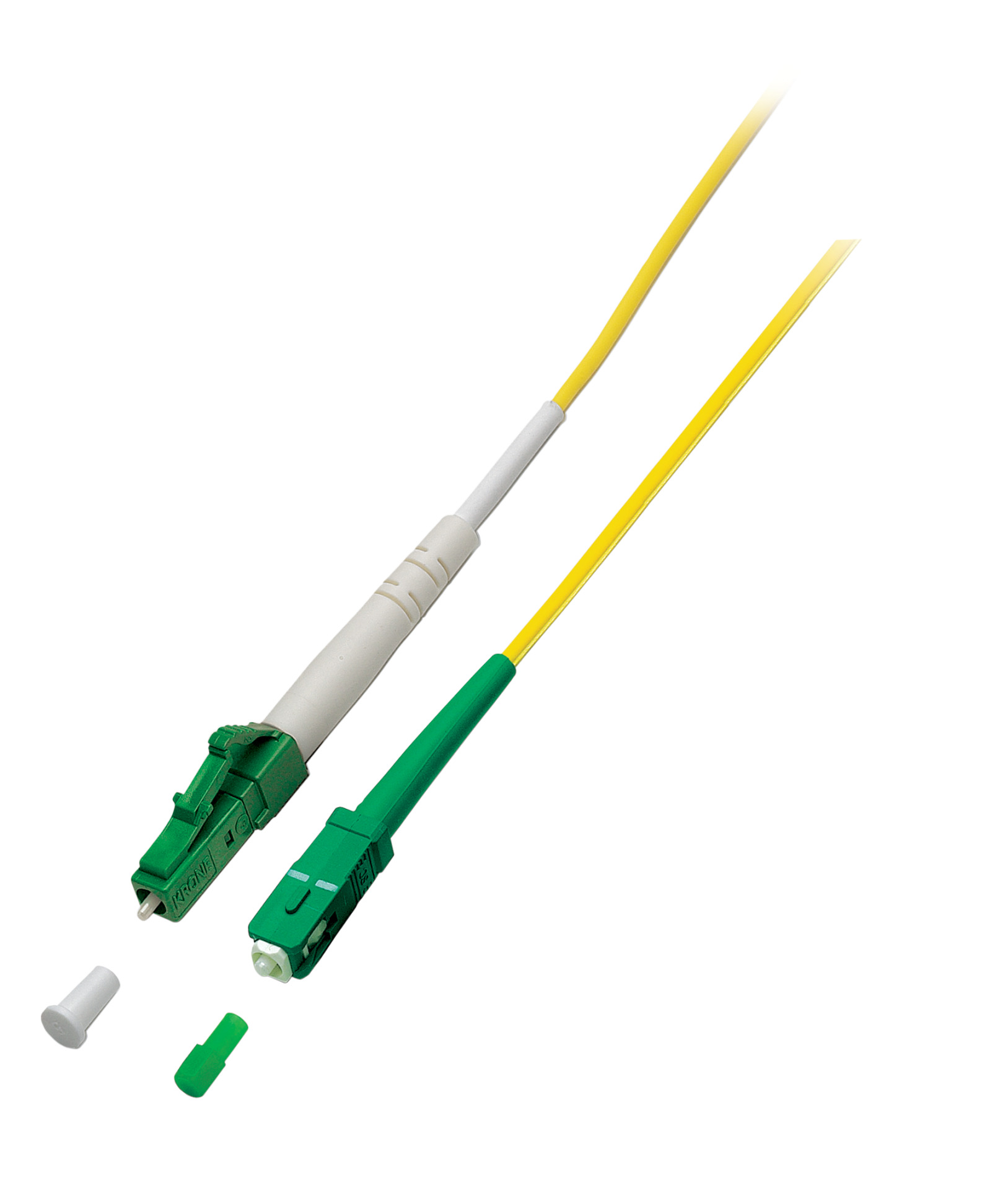 Simplex patch cable LC/APC-SC/APC OS2 G657A2 1m LSZH 2mm yellow