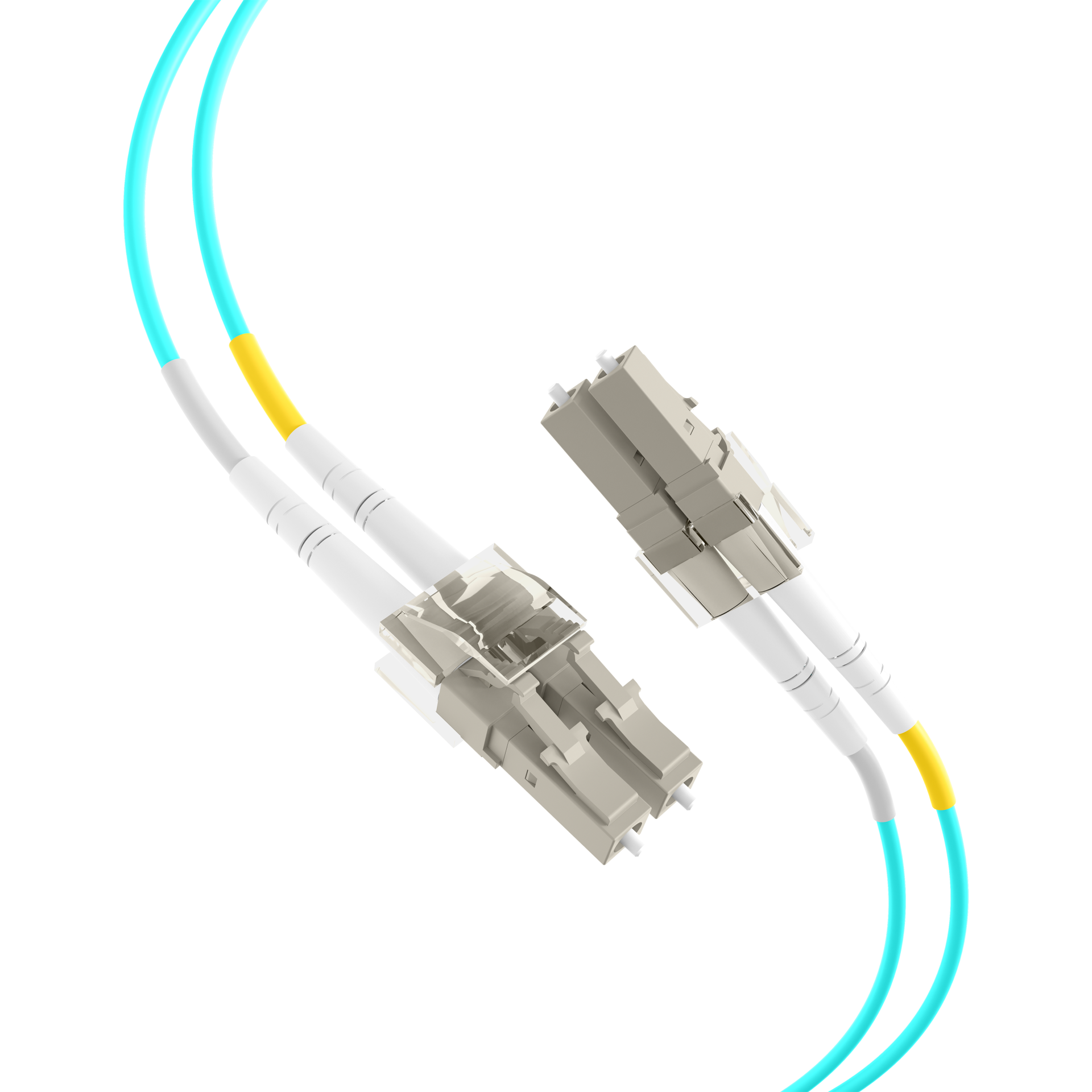 Duplex Patchkabel Flat-Twin LC-LC OM3 45m LSZH 3x5mm aqua