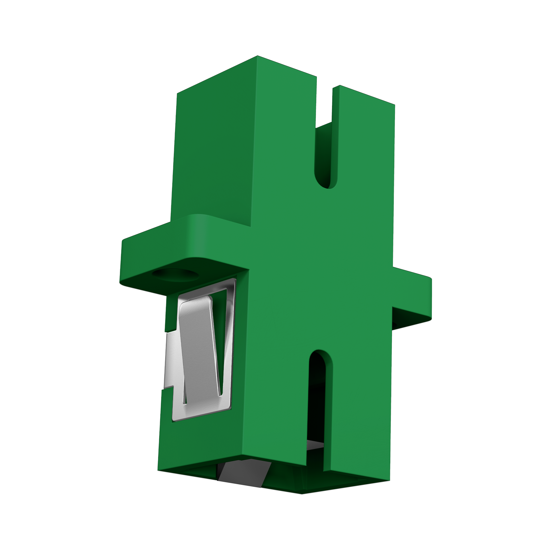 Adapter  SC/APC Simplex OS2 green with shutter